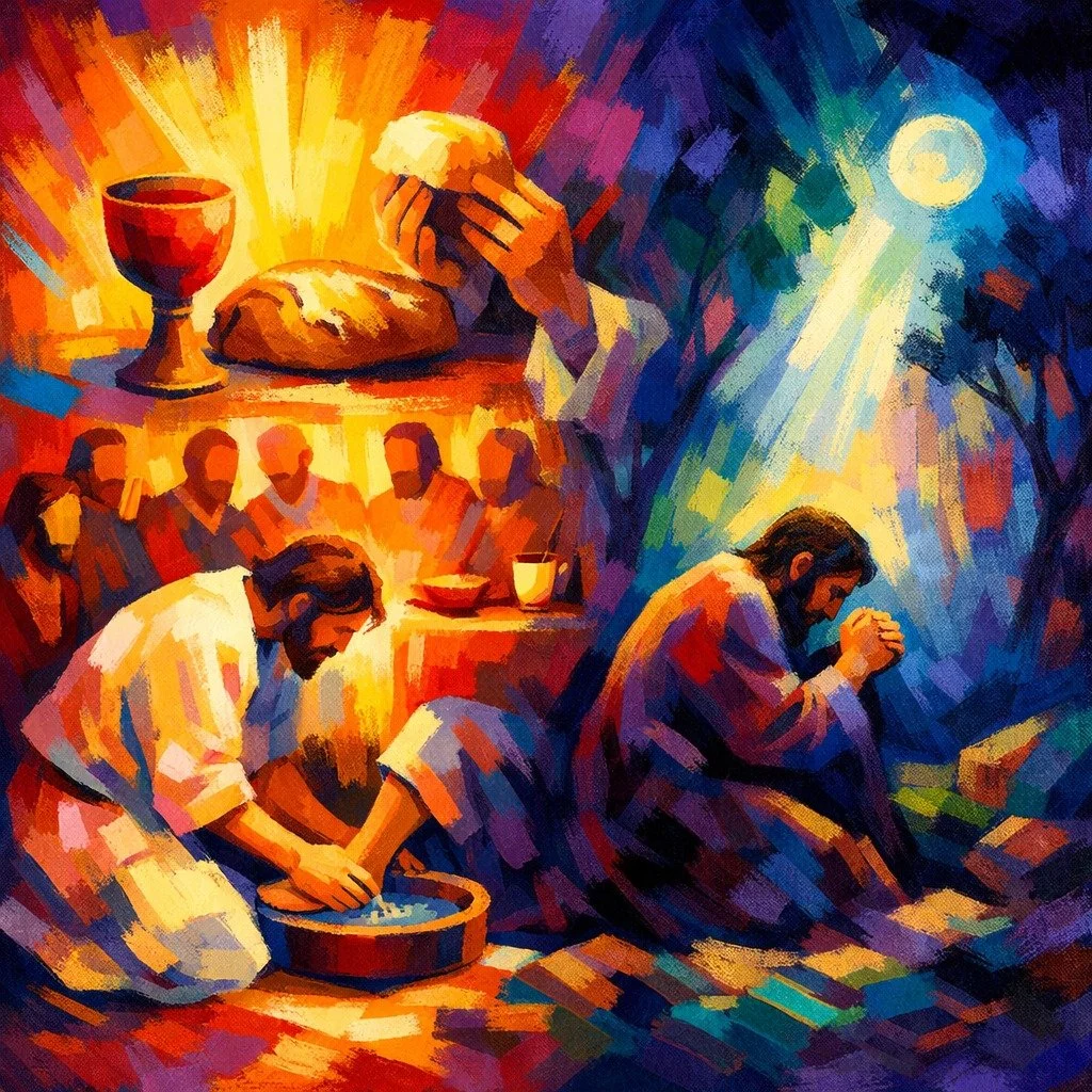 THURSDAY, APRIL 2 &mdash; THE LAST SUPPER AND GETHSEMANE

On Thursday of Passion Week, Jesus shared the Last Supper with His disciples. He washed their feet, broke bread, and gave the cup&mdash;pointing to the sacrifice He was about to make. Later th