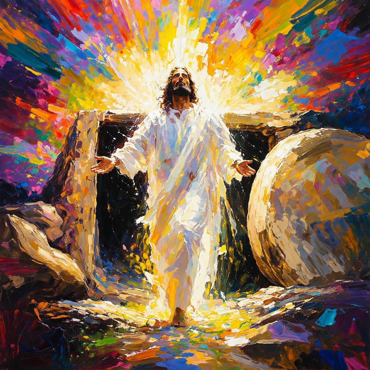 He is not here&hellip; He is risen!

What once was sealed in darkness has been overcome by light.
The stone is rolled away. Death is defeated. Hope is alive.

Today we don&rsquo;t just remember an empty tomb&mdash;we celebrate a living Savior who cha