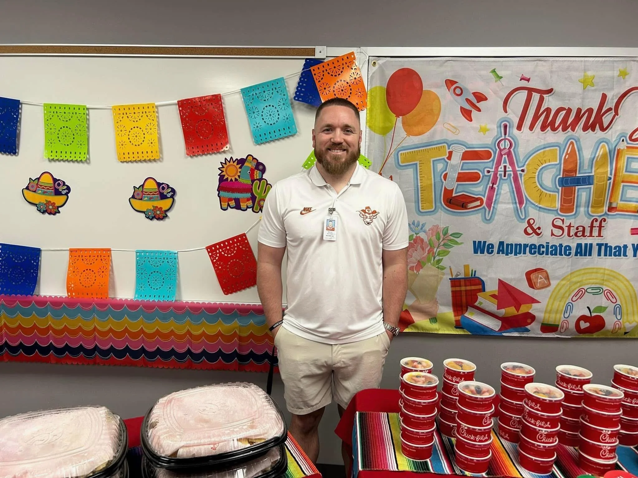 We are so thankful for the opportunity to help make Teacher Appreciation Week extra special! Pastor Micah had the joy of delivering Chick-fil-A chicken minis, fruit, coffee, cookies, and a few small teacher appreciation gifts to encourage the amazing