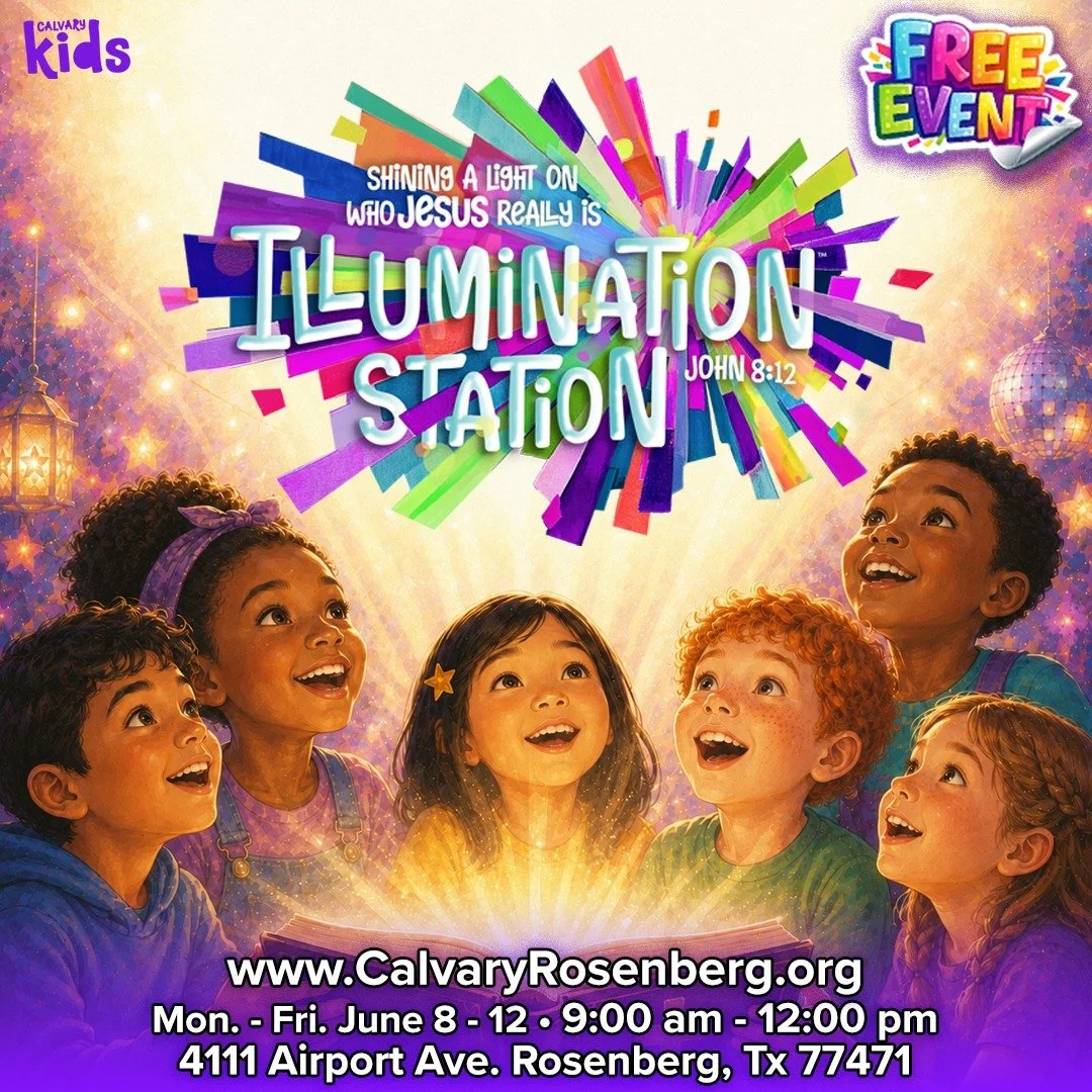 Don&rsquo;t let your kids miss VBS 2026! 💡

This summer, we&rsquo;re inviting kids to step into Illumination Station for an unforgettable week of discovering the truth about Jesus through Bible teaching, worship, activities, and fun with friends.

?