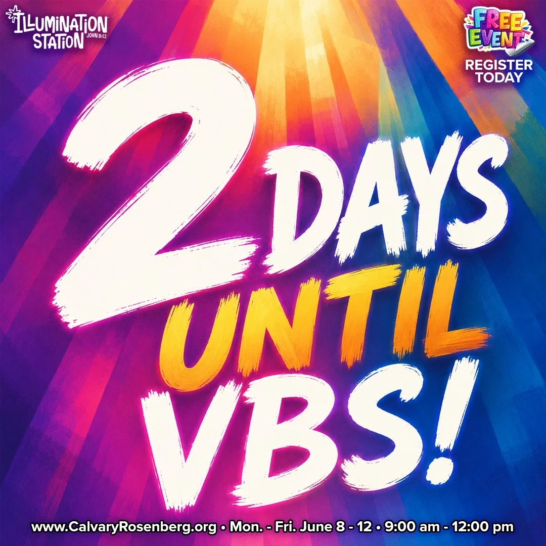 2 DAYS UNTIL VBS! 🔦✨
VBS starts this Monday, and we can&rsquo;t wait to welcome kids to Illumination Station as we spend the week Shining a Light on Who Jesus Really Is!

Through songs, Bible lessons, games, crafts, and new friendships, kids will le