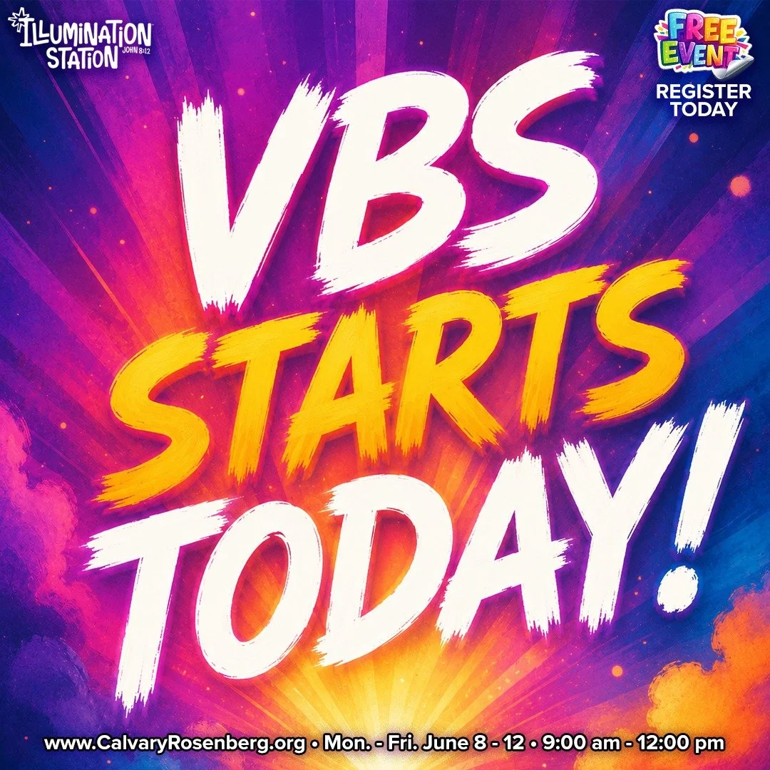 VBS STARTS TODAY! 🔦✨

It&rsquo;s time for Illumination Station! Today we begin a week of learning, worship, games, crafts, and fun as we shine a light on who Jesus really is.

Day 1 Truth: Jesus is God&rsquo;s Promised Son.

We&rsquo;re praying for 