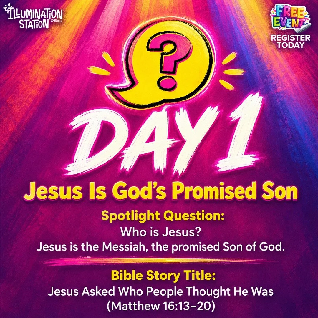 Day 1 Post &mdash; Monday
Today at VBS, kids learned that Jesus is God&rsquo;s promised Son. They heard how Peter answered Jesus&rsquo; question, &ldquo;Who do you say that I am?&rdquo; and learned that Jesus is the Messiah, the Son of the living God