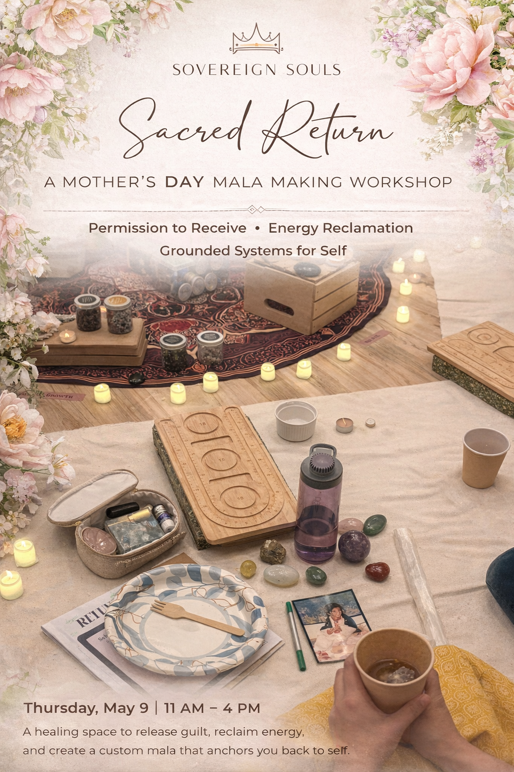 🌸 Sacred Return: A Mother’s Day Mala Making Workshop