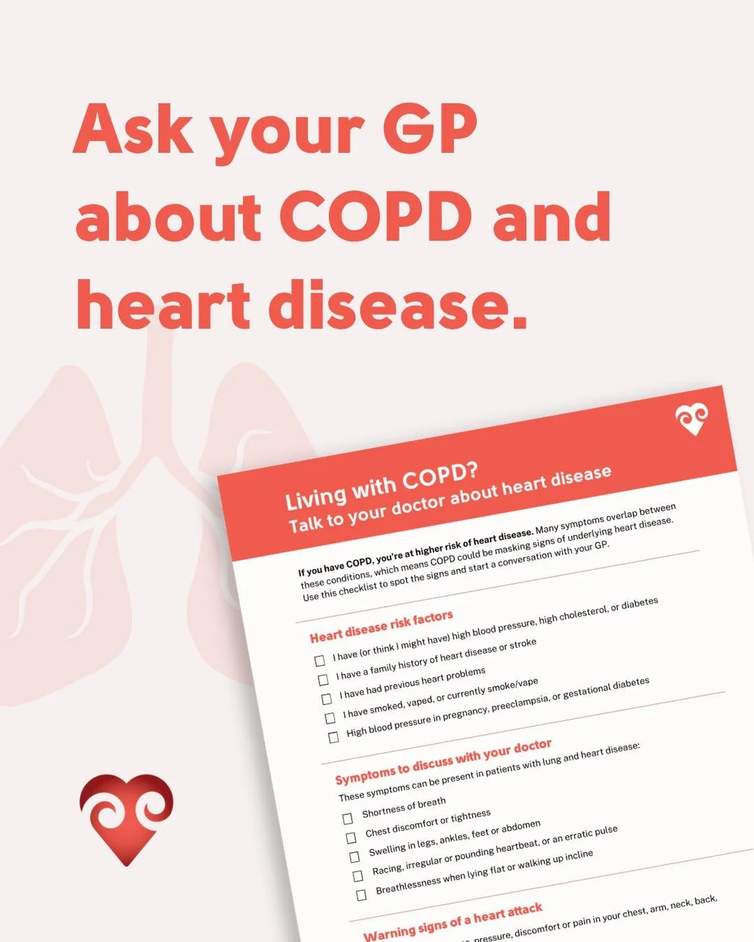 Do you have COPD? It's time to check your heart.

COPD doesn't just affect your breathing, it also increases your risk of heart disease. But many symptoms overlap between these conditions, which means COPD could be masking signs of underlying heart p