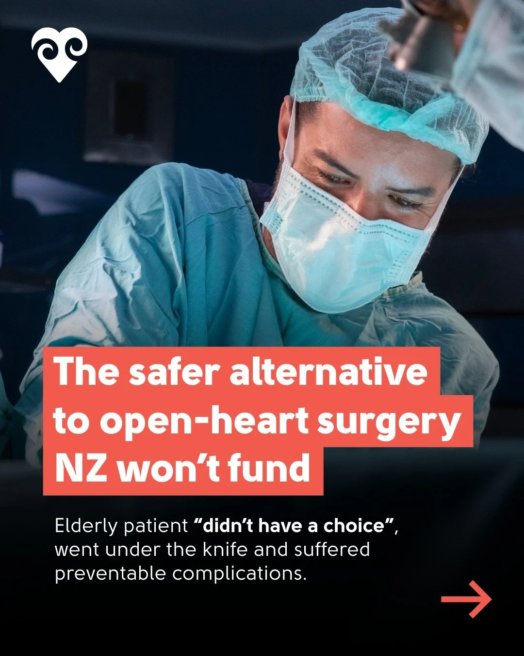 A safer alternative to open-heart surgery exists, but NZ won't fund it. 

TEER is a lifesaving, minimally invasive procedure that is ideal for older adults who are often denied open-heart surgery due to being too high-risk.

Dr Andrew Chatfield, a me