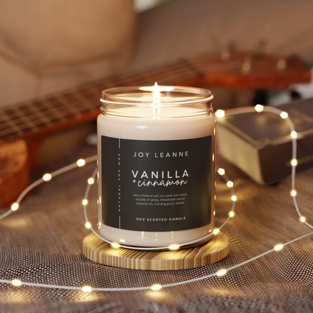 Vanilla + Cinnamon Scented Soy Candle - 9oz — JOY LEANNE
