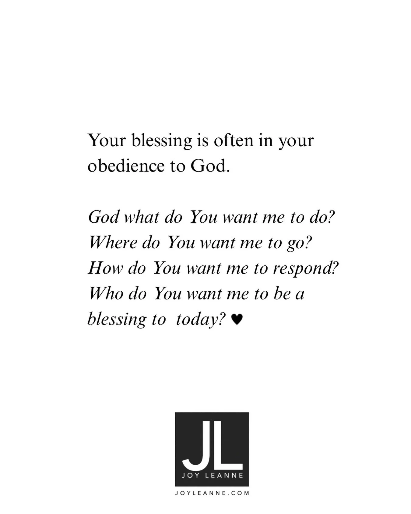 Listen to God. Talk to God. Obey God.✨🙌
#joyleanne #dailyjoy #dailyinspiration #obeygod #fyp