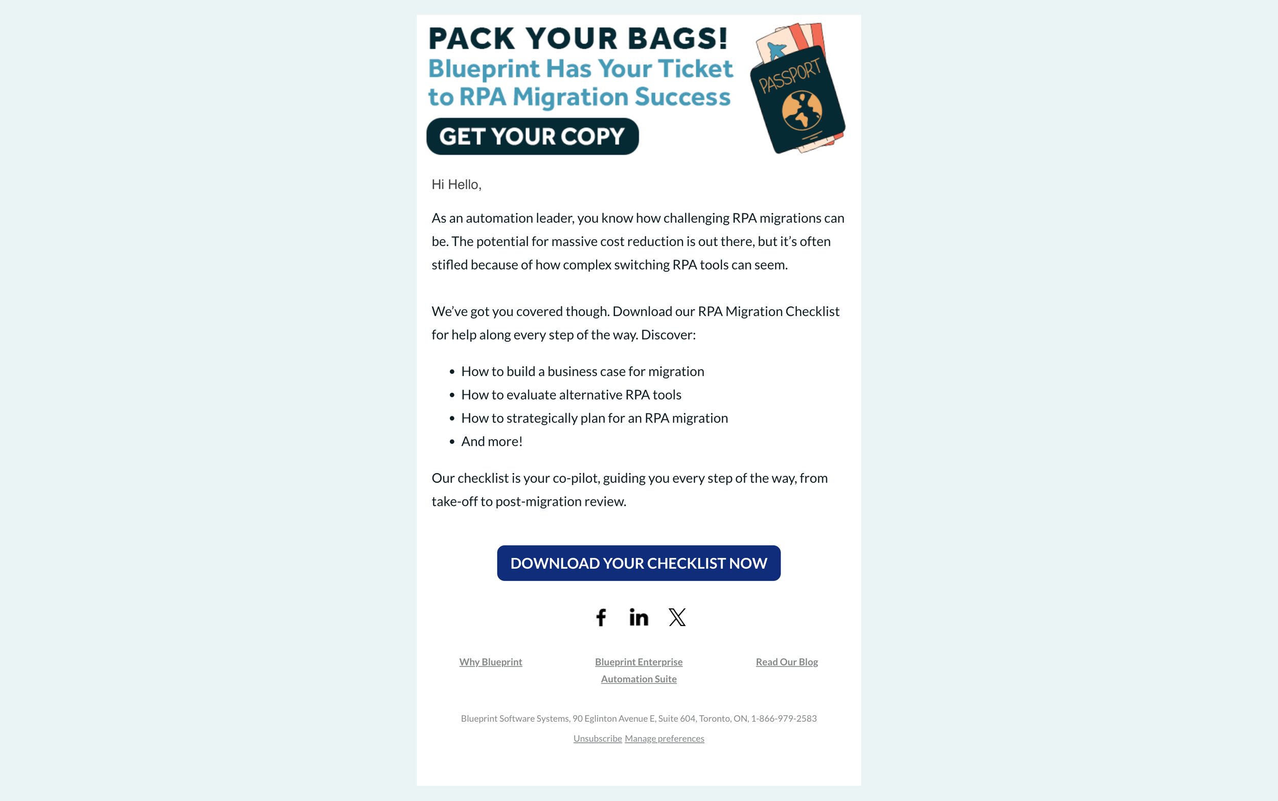 B2B tech email