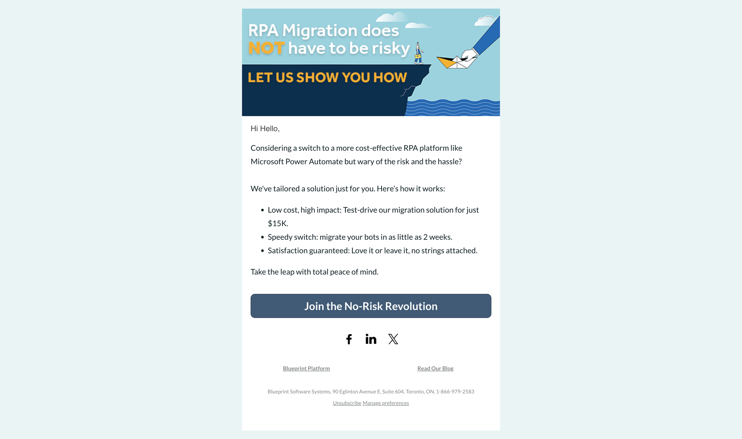 B2B tech email