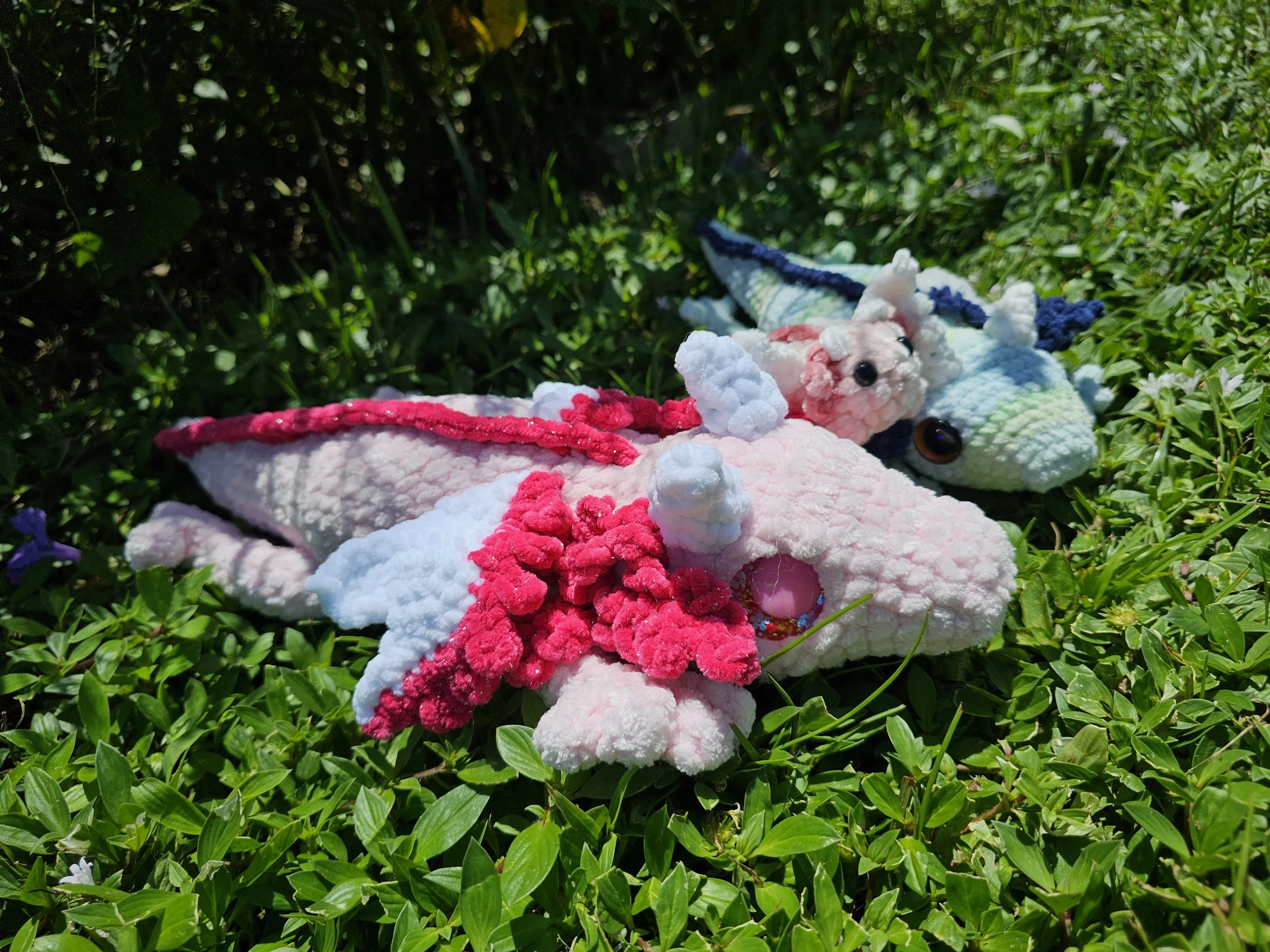 Amara and Nessa the Axolotl Dragons