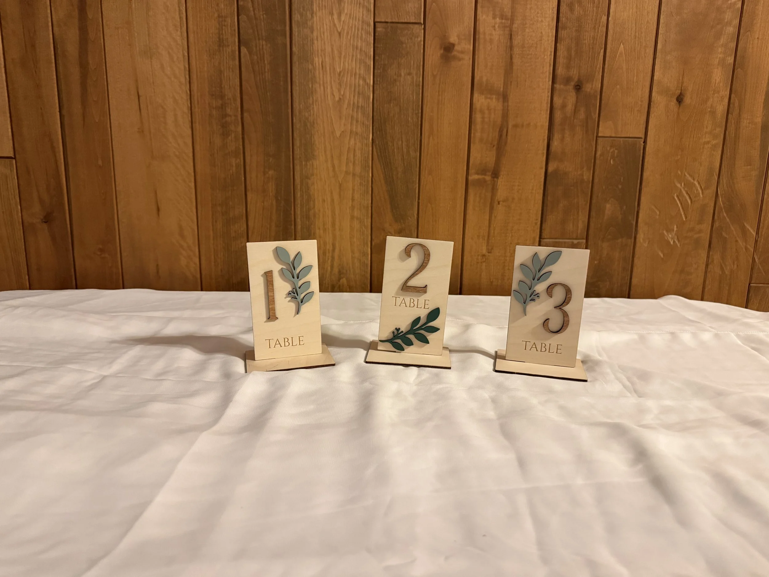 Wooden table numbers (1-12)