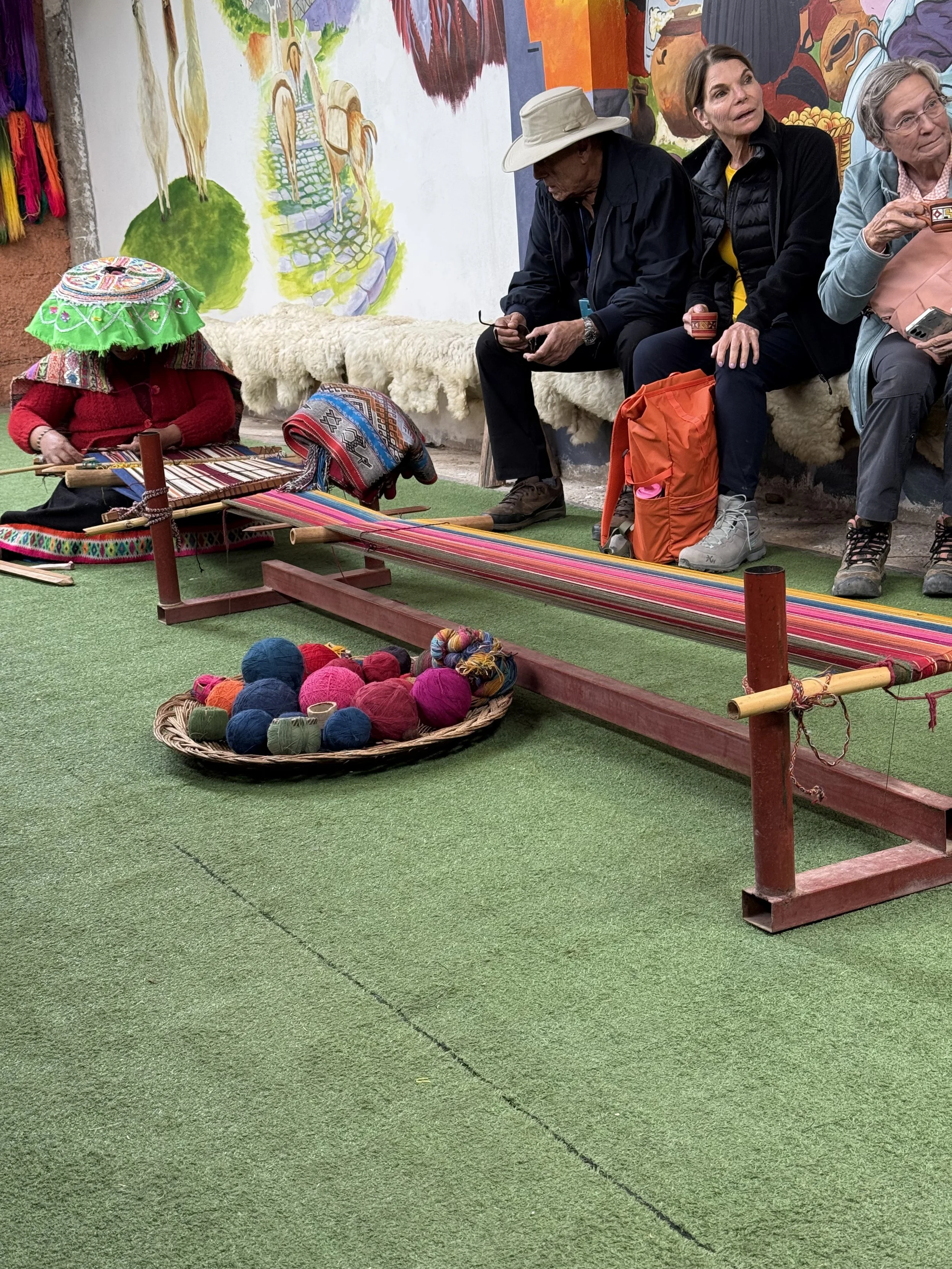 Woman working a loom