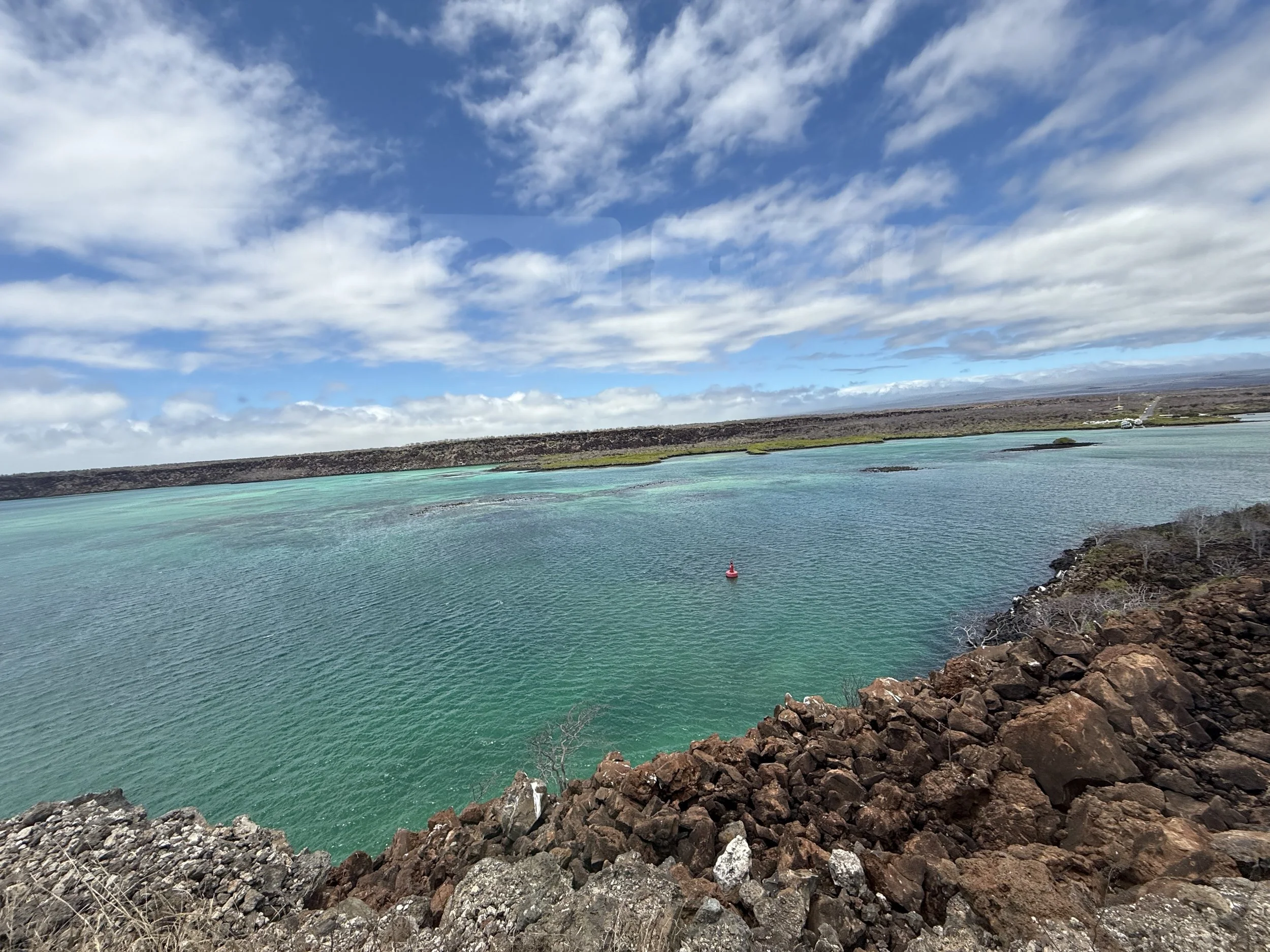 Blue waters along the ocean