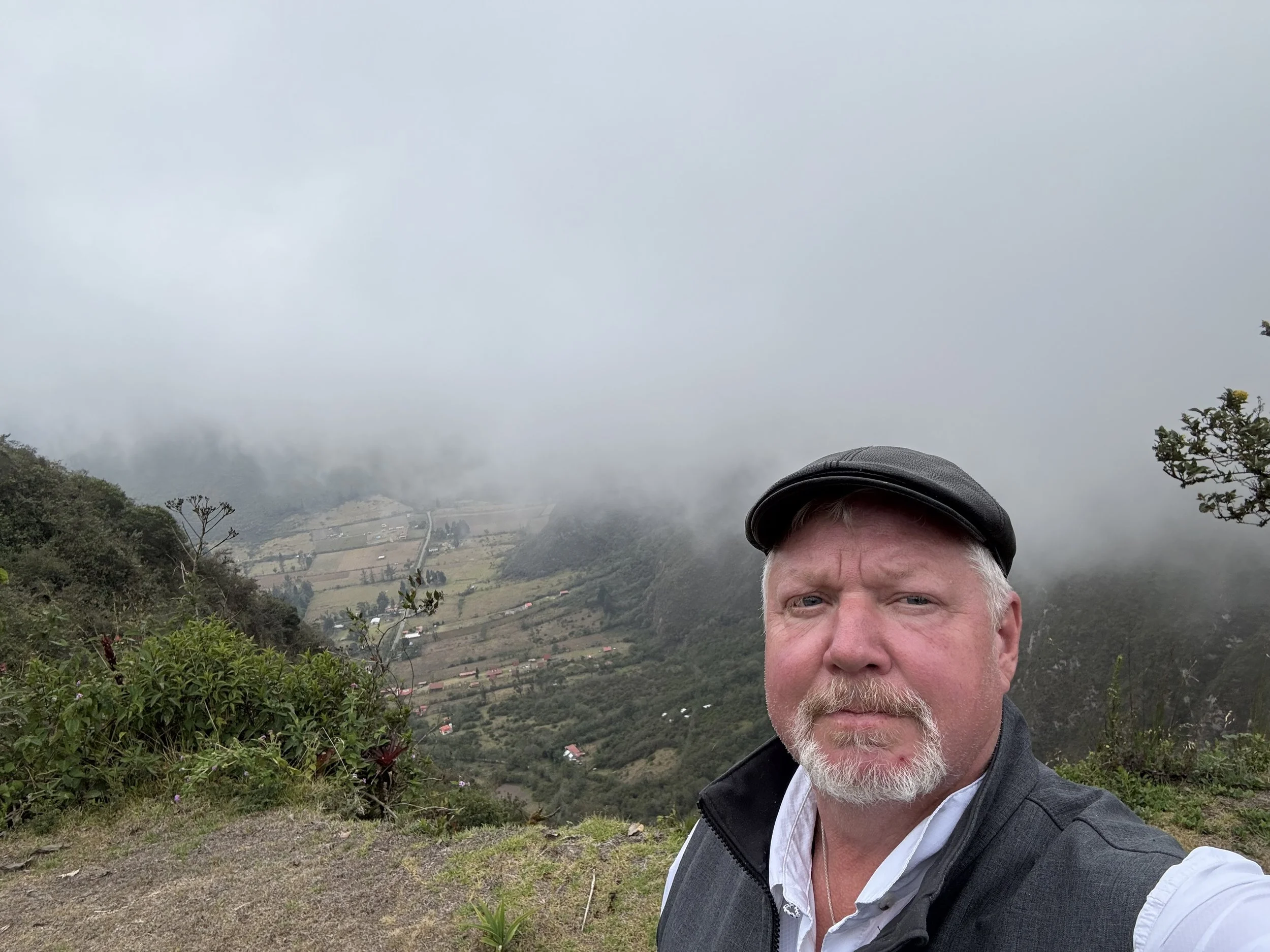 View looking into the crater