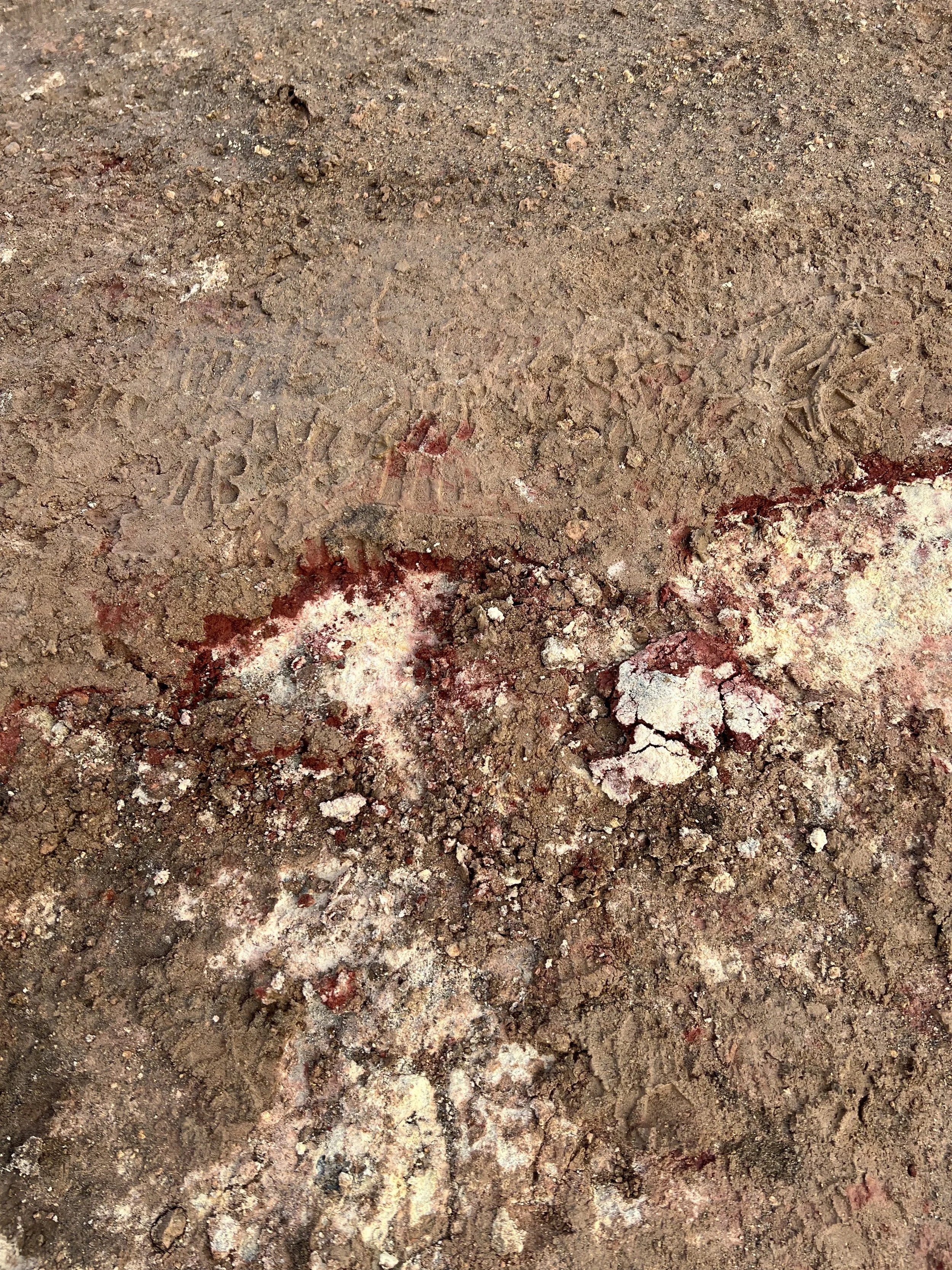 Minerals exposed on the ground