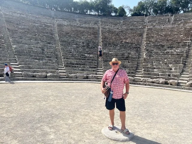 Center stage of theater.