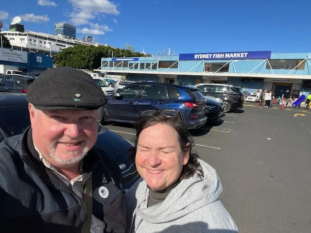In the parking lot of the Market