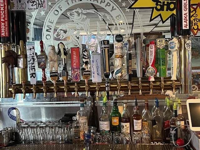 Beer selection at pub