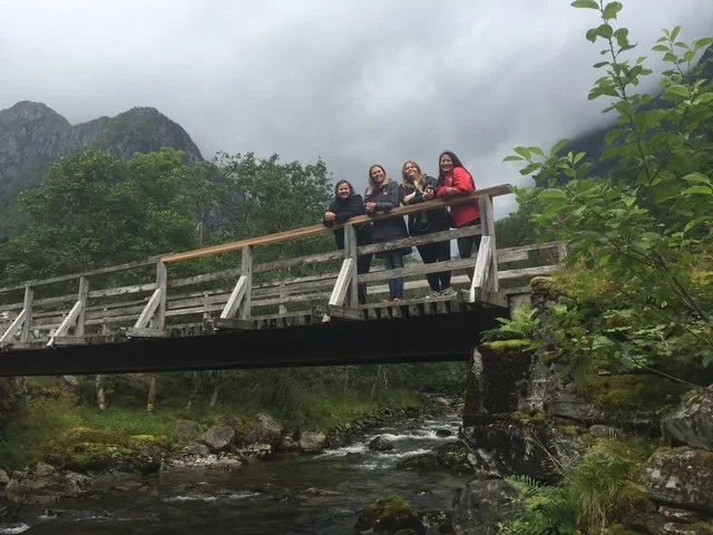 Sandy, Miriam, Pearl and Grace on Bridge