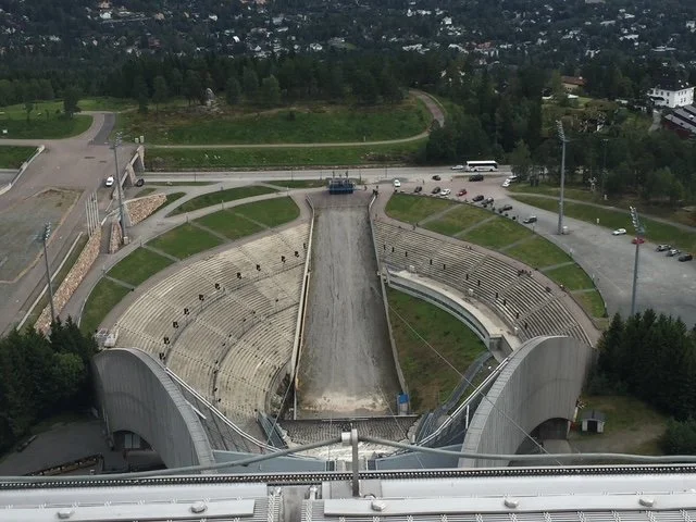 View looking down the jump