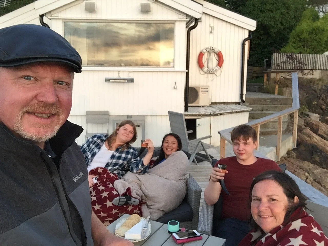 Sun set on the deck.