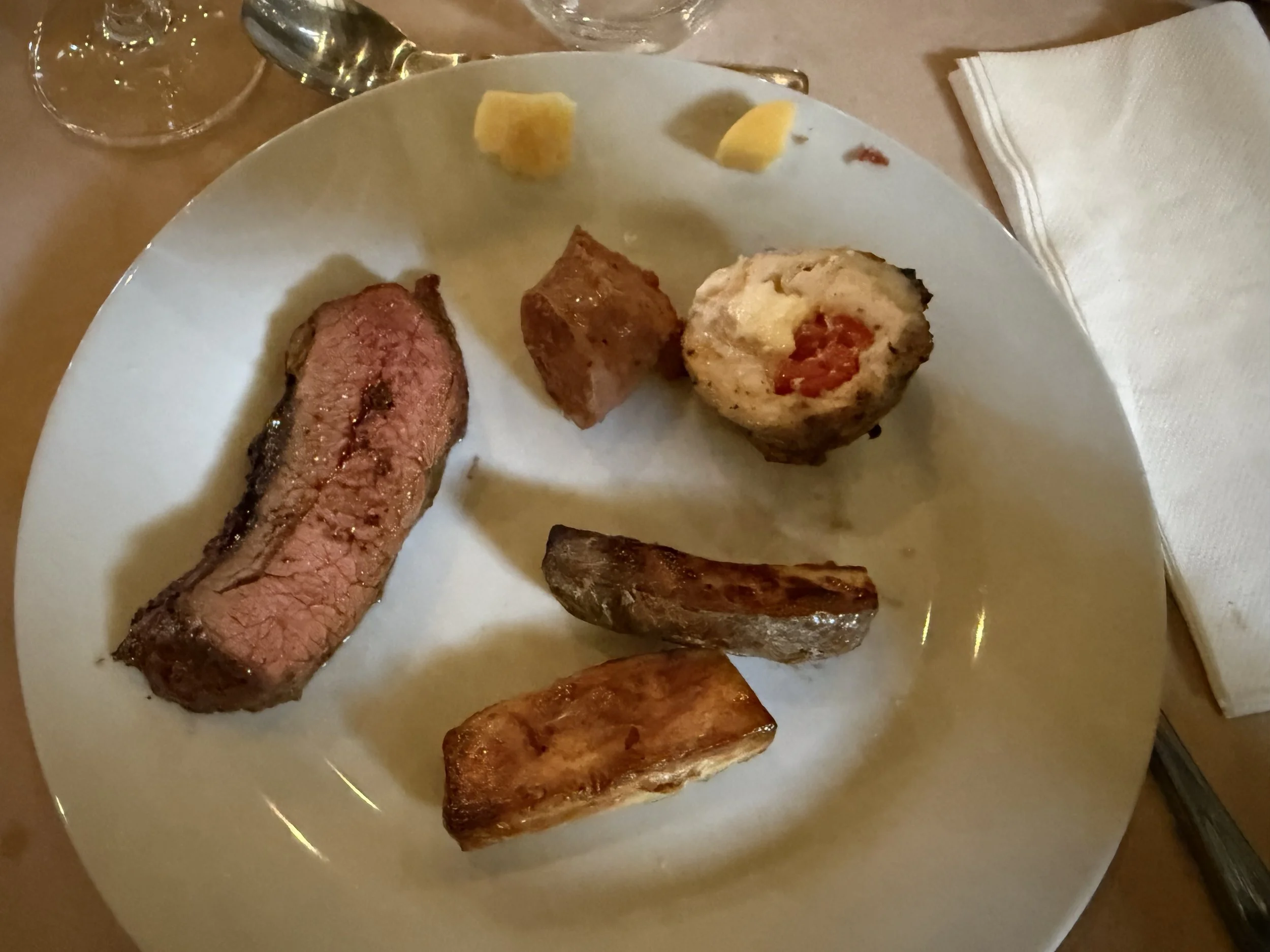 Sample platter of meats.