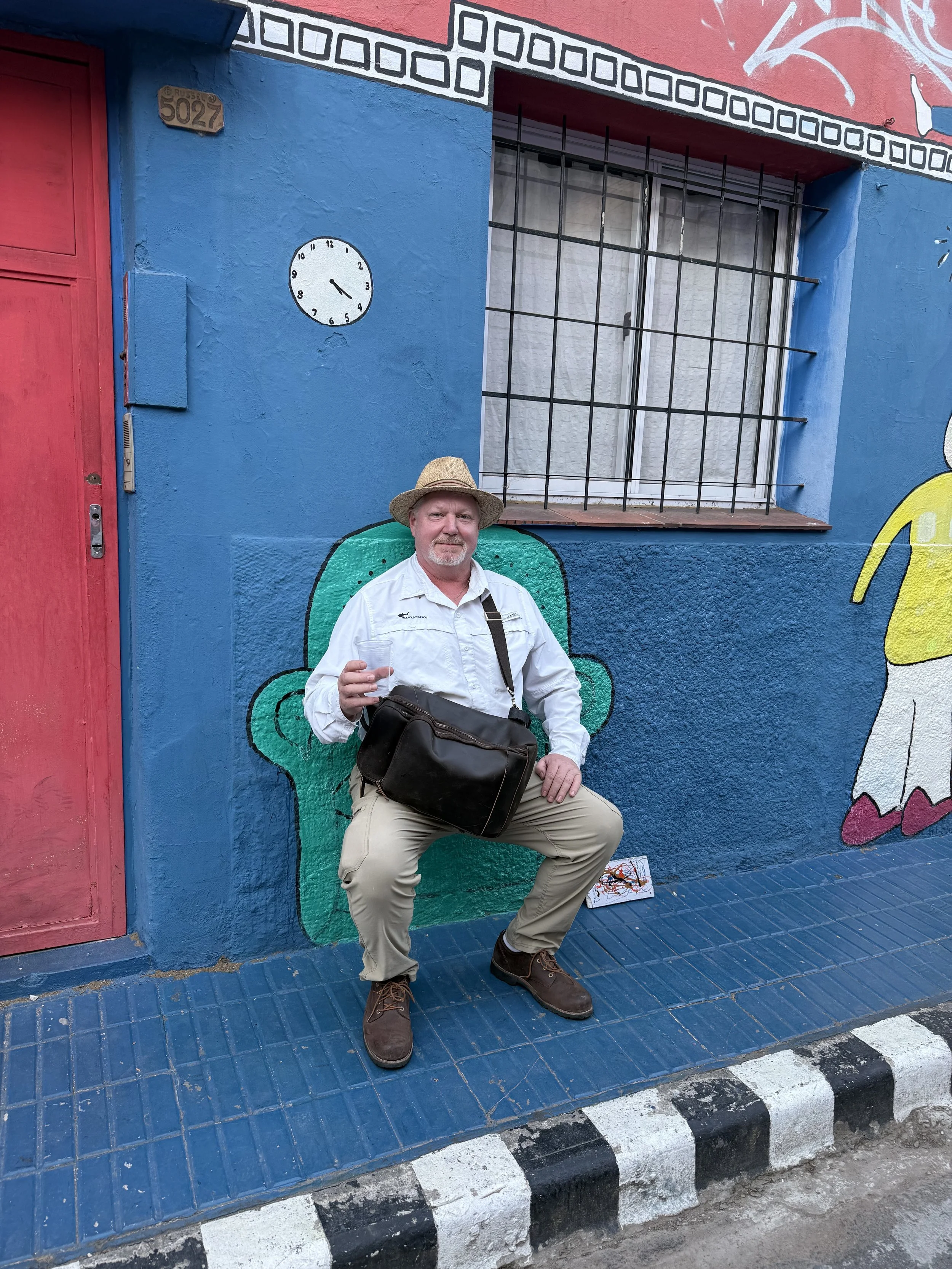 Myself posing with the wall art.