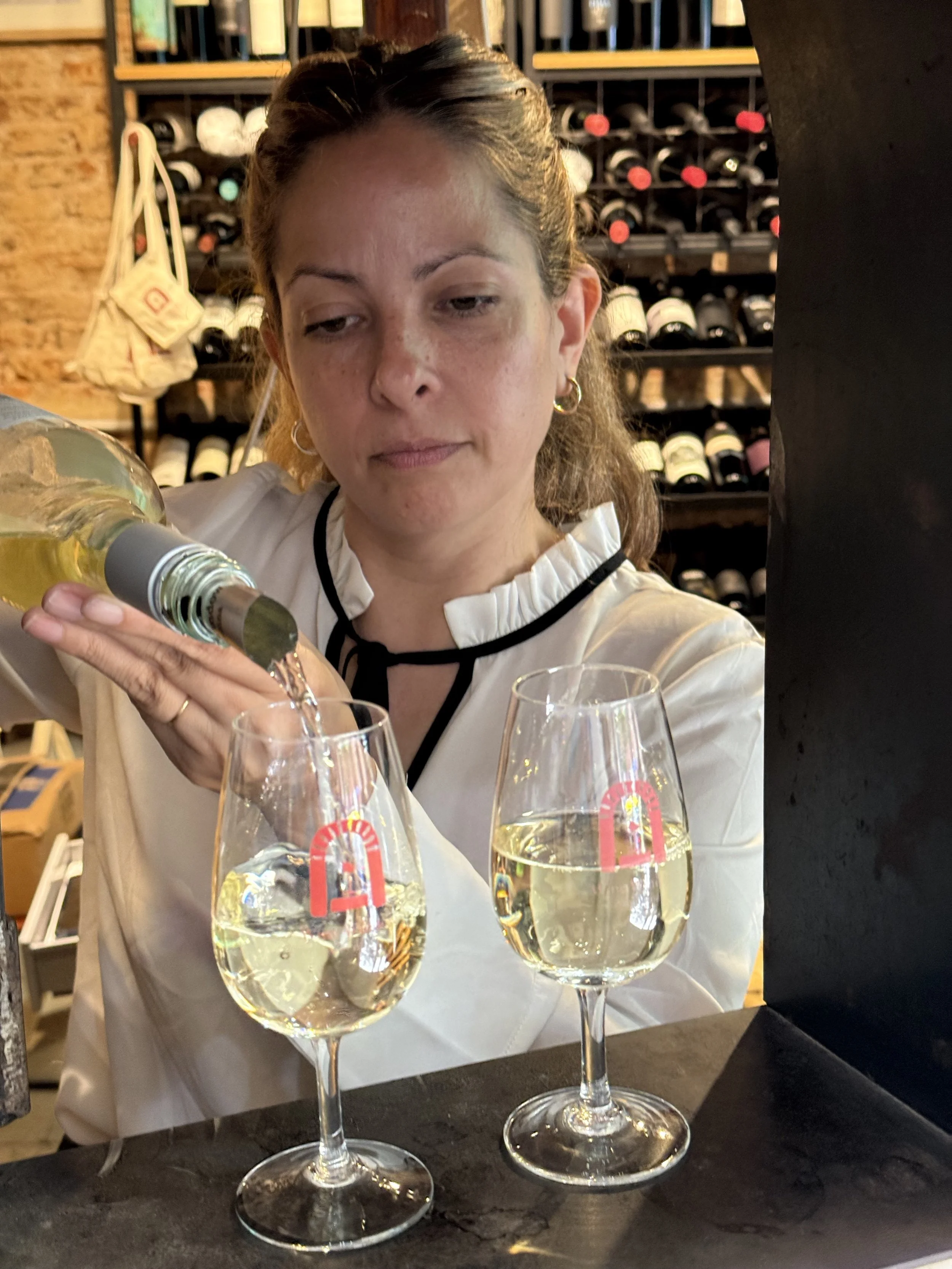 Friendly wine window server!