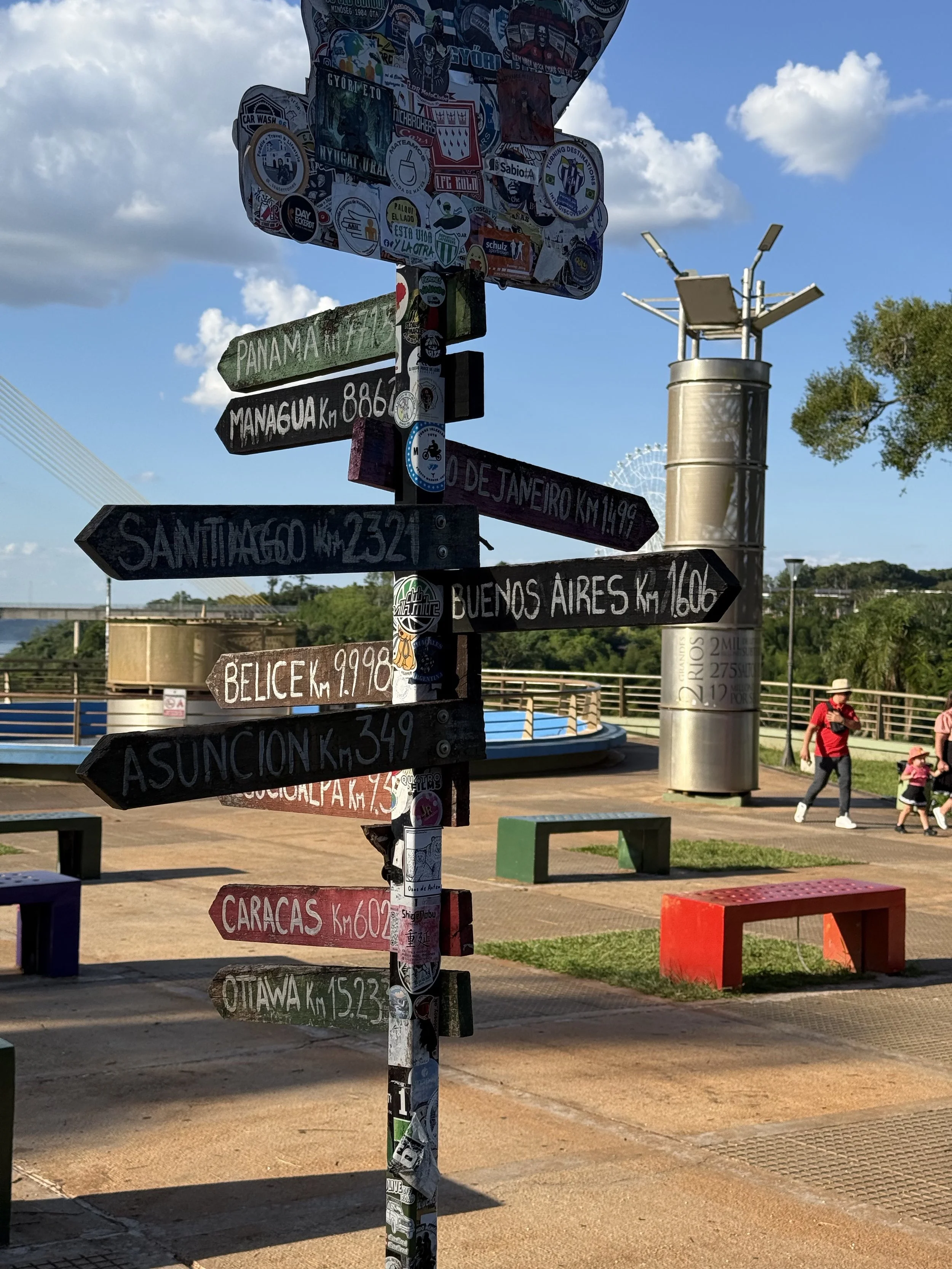 signage for distance to various cities.