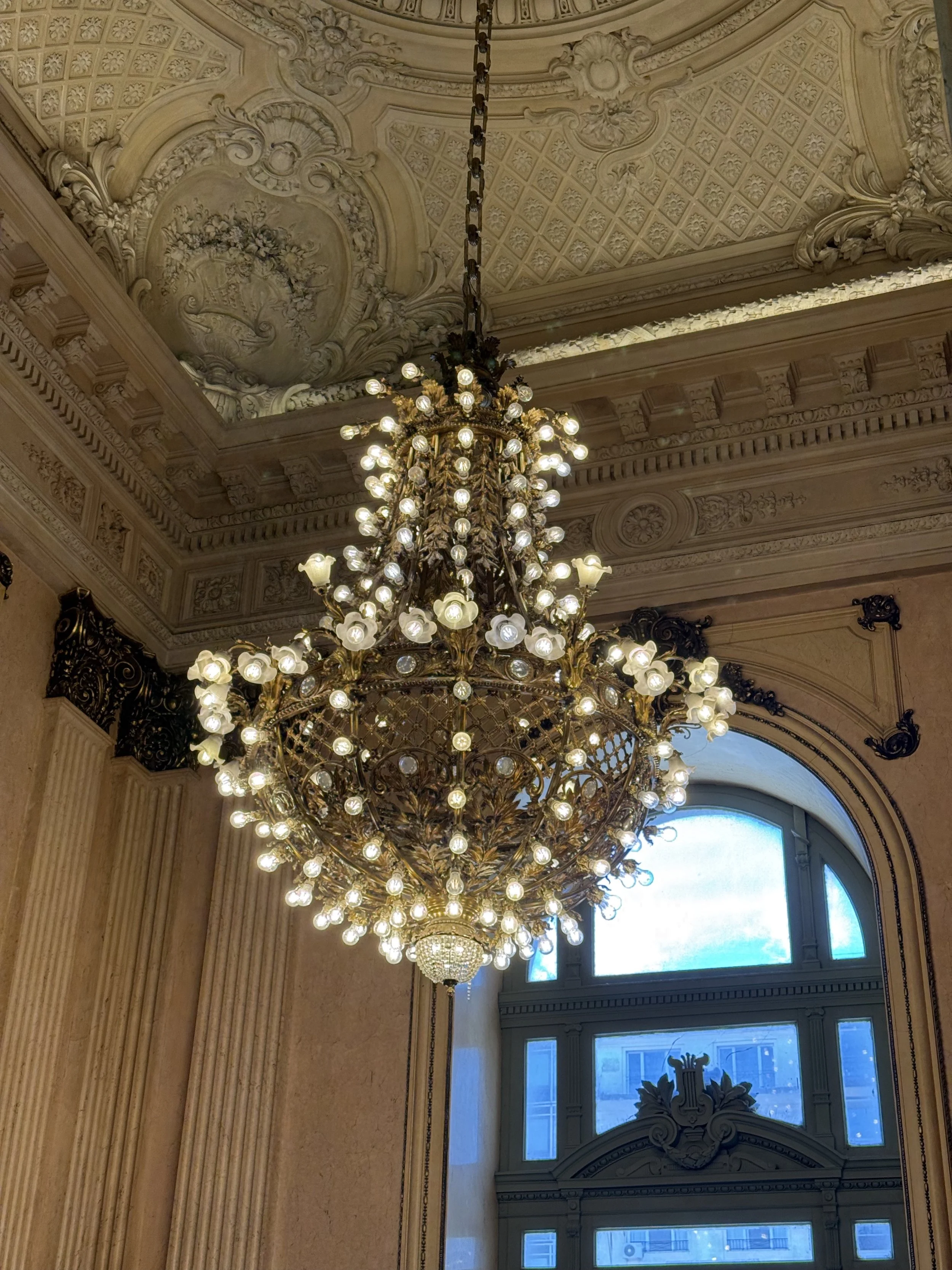 Original electric chandelier (yes, they had electricity then)