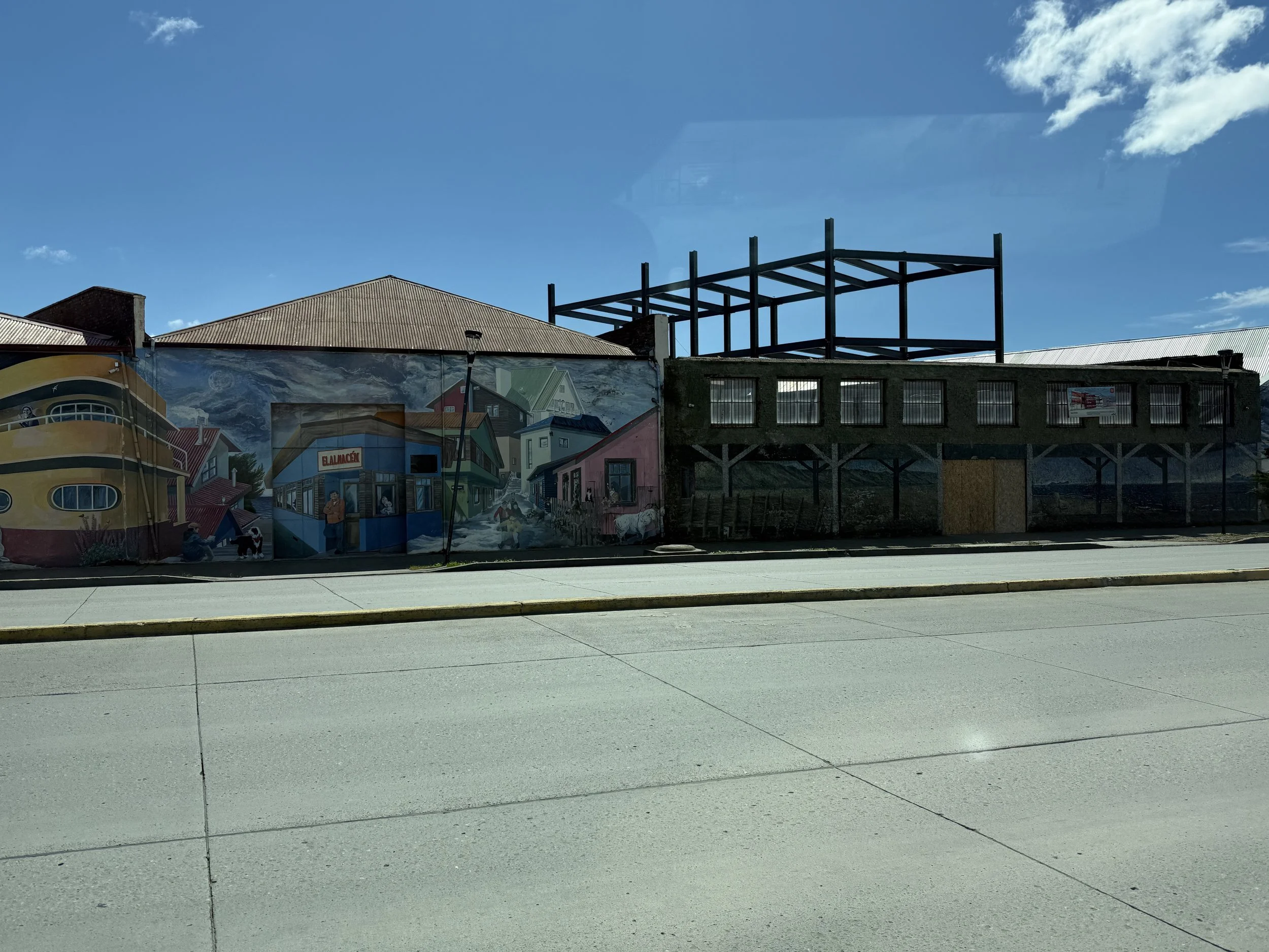 Street art on buildings.