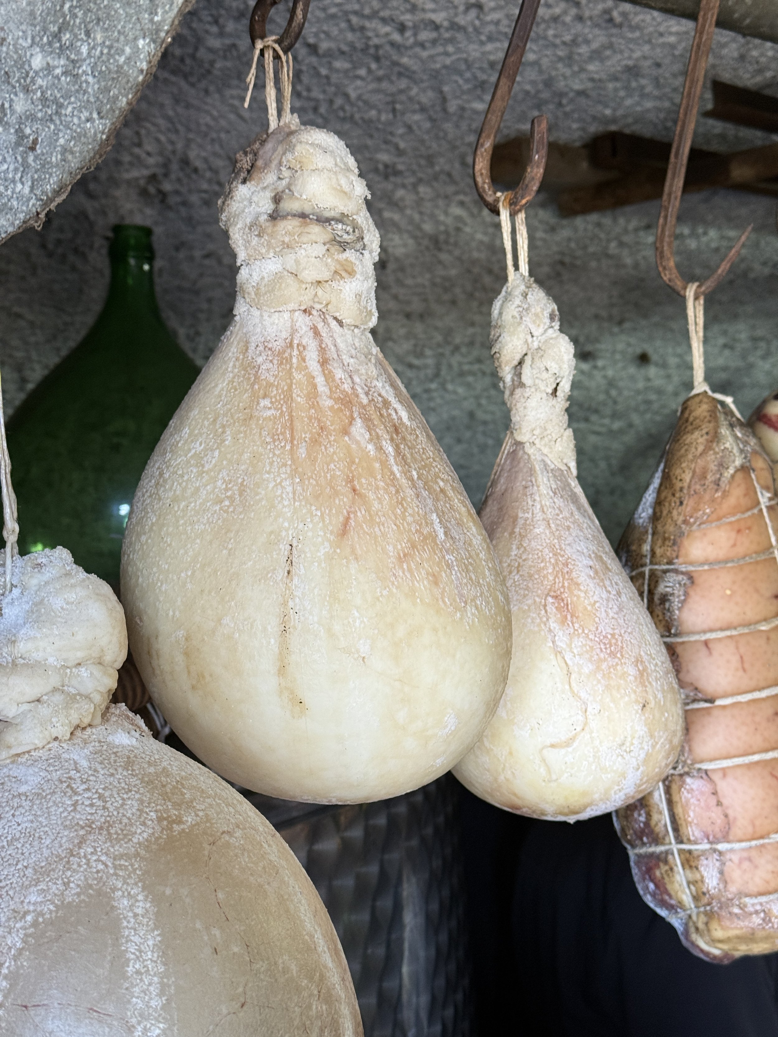 Mozzarella stored in pigs stomachs. 