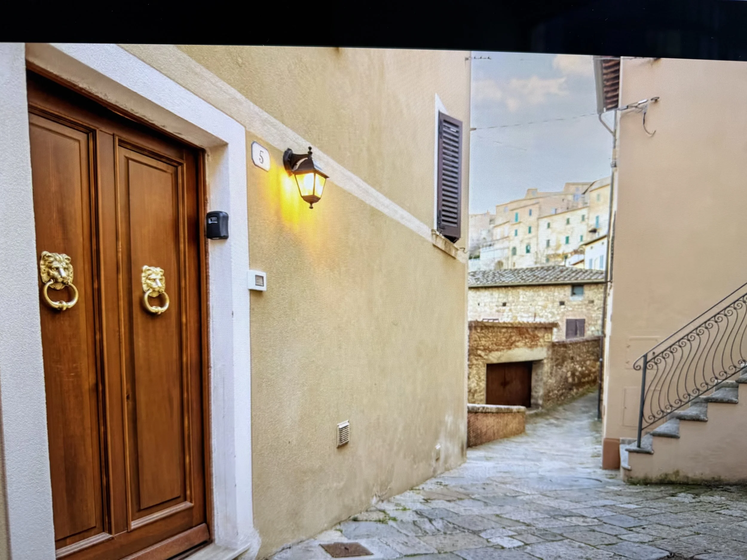 Entrance to our Airbnb (lion door knocker on left)