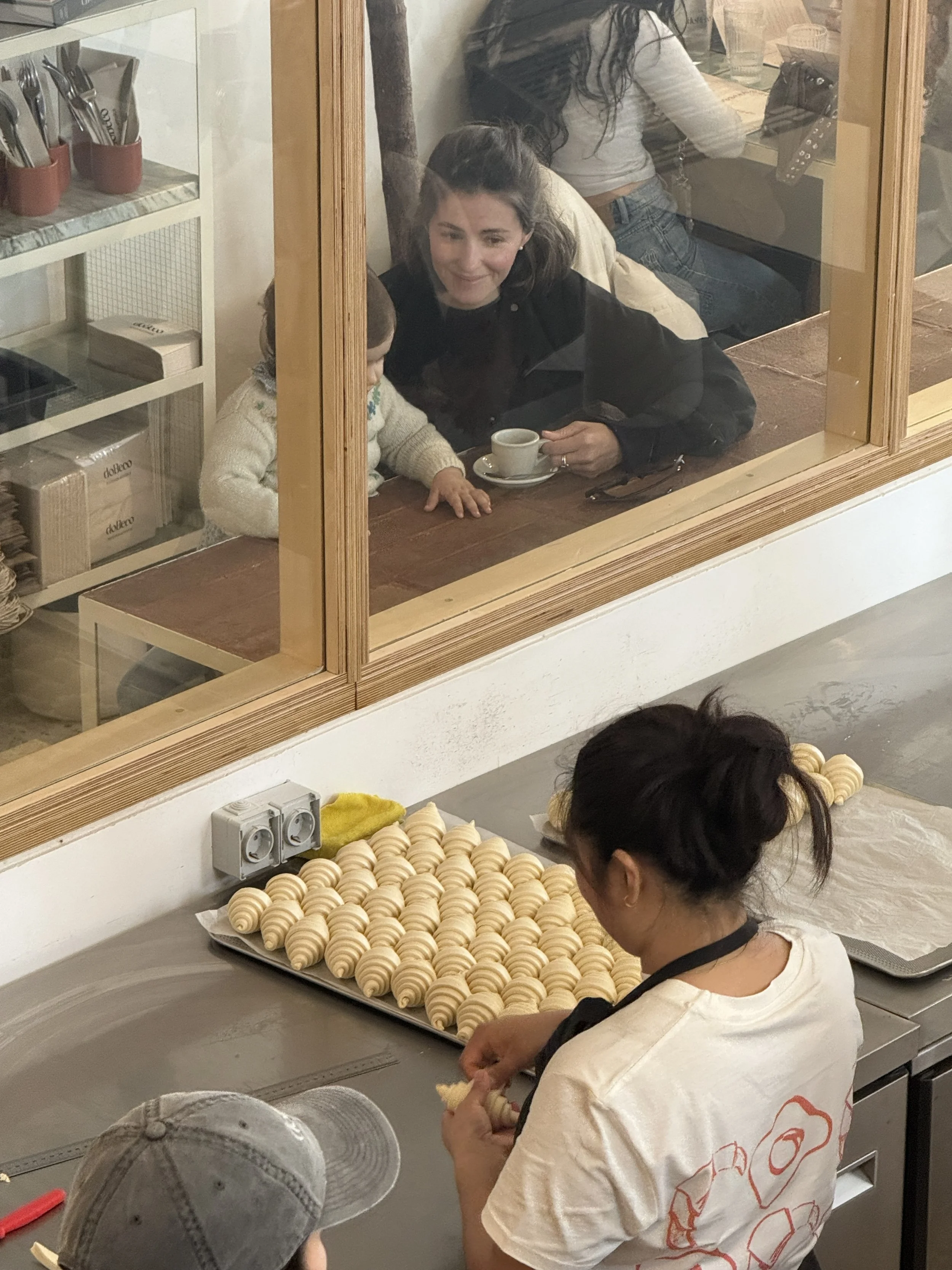 trays of croissants.
