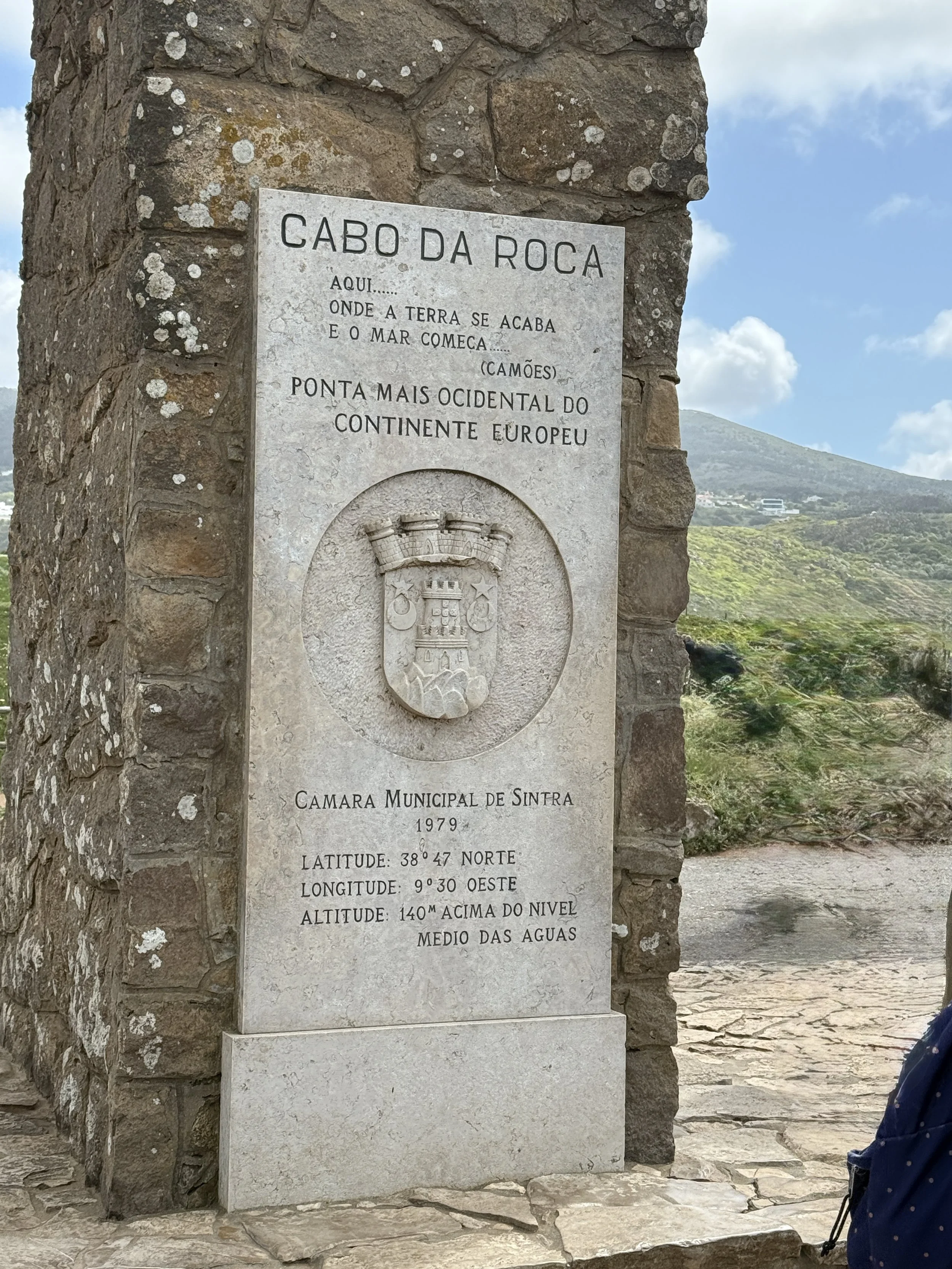 Monument showing longitude and latitude.