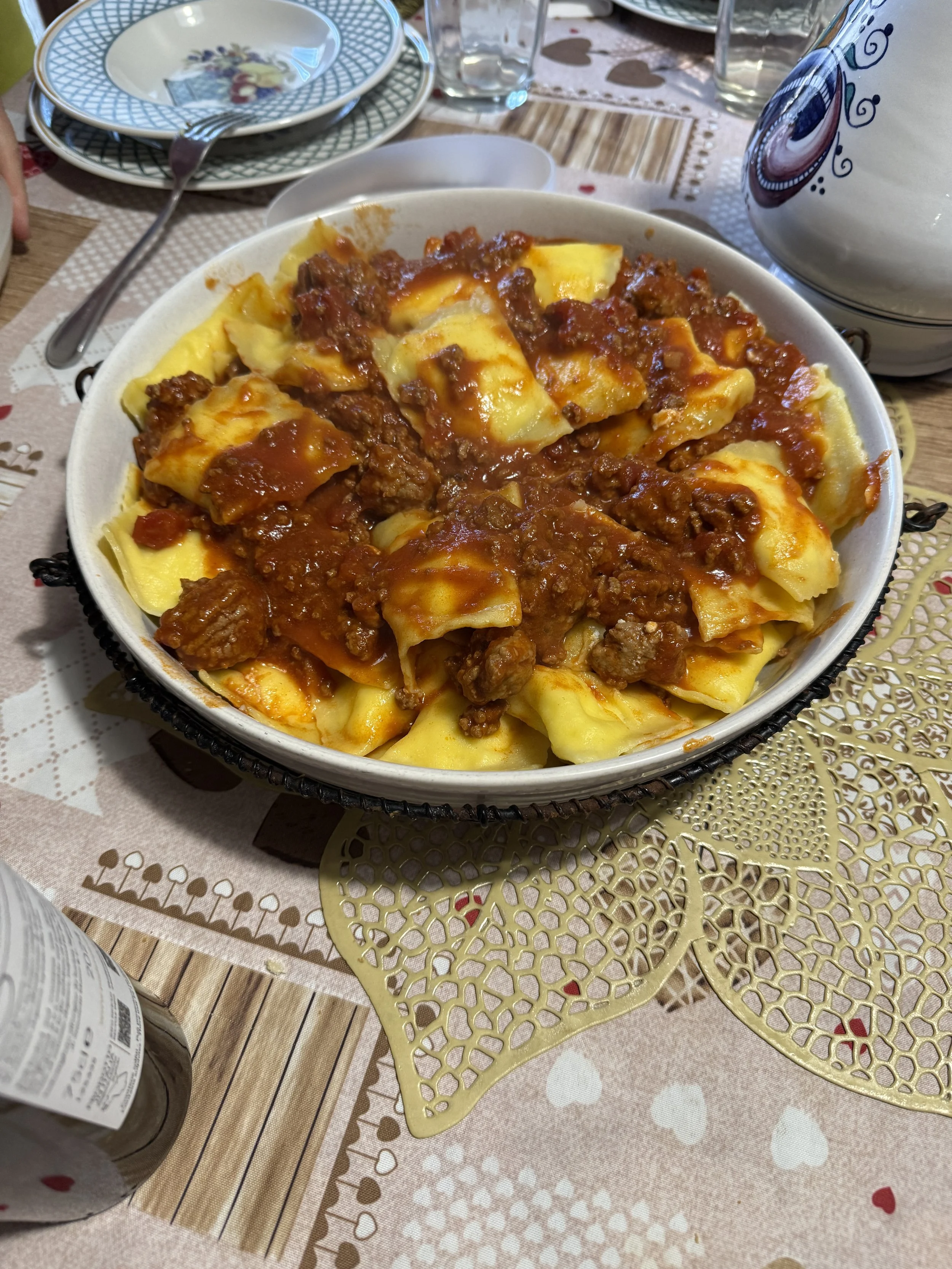 Ravioli with meat sauce Palo made.