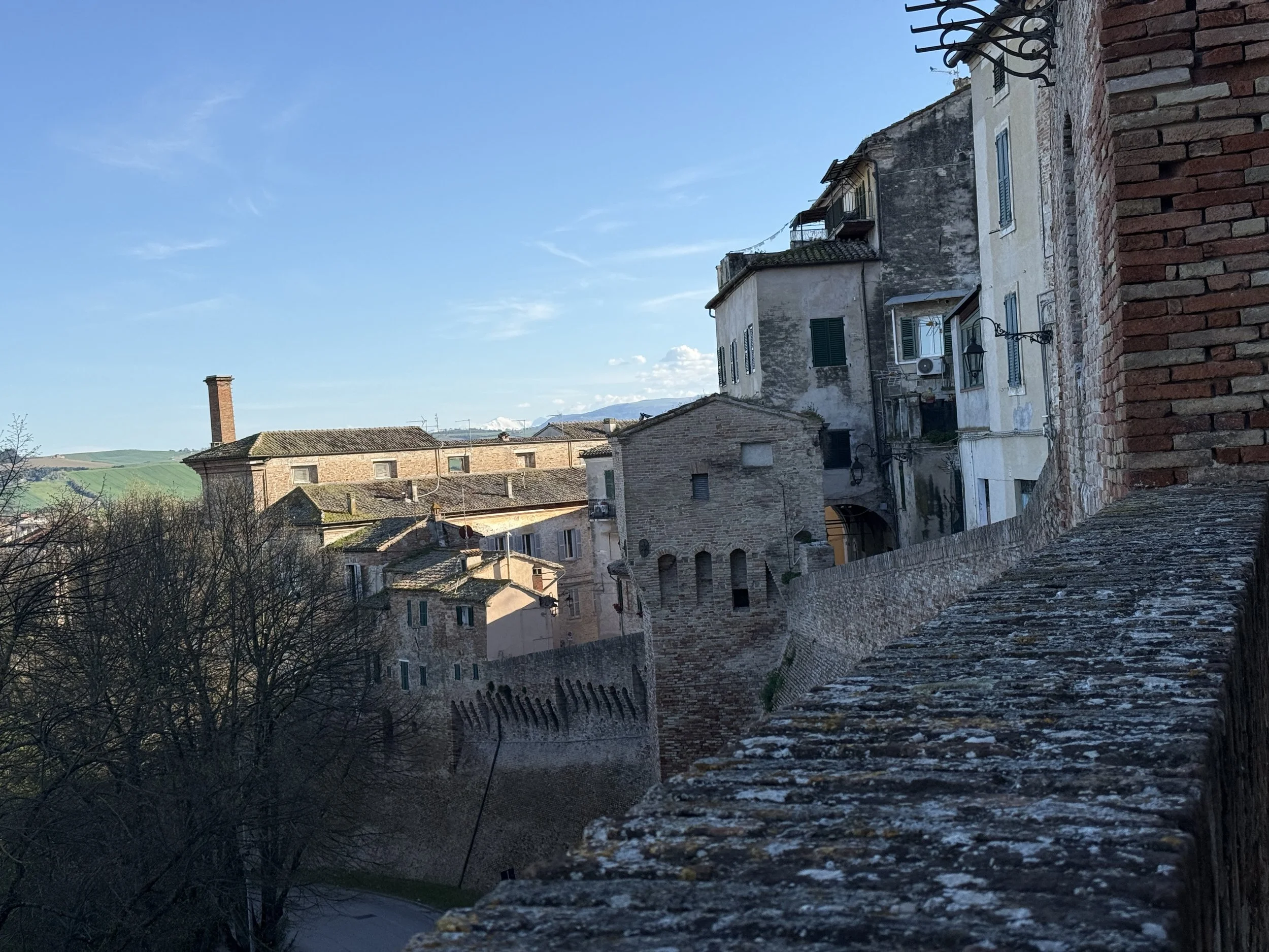 View of wall from above.