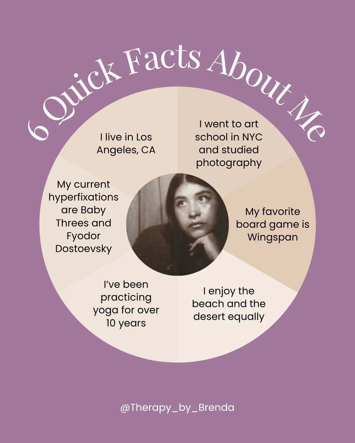 Just a therapist who loves existential conversations, yoga, weird little hyperfixations, and collecting tiny moments of beauty 🌙✨

Thought I&rsquo;d share a few fun facts so you can get to know me a little more outside of the therapy space.

#fypage