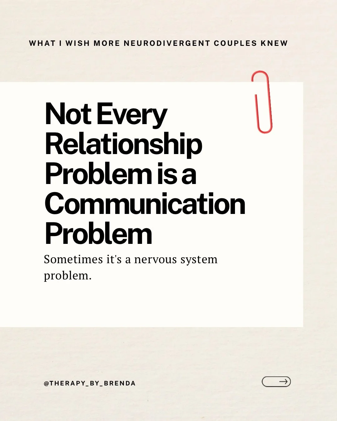 I haven&rsquo;t talked much about neurodivergent love on here, but it&rsquo;s something I&rsquo;m deeply passionate about.

As a therapist, I work with many neurodivergent individuals and couples, and one of the biggest shifts I see happen in relatio
