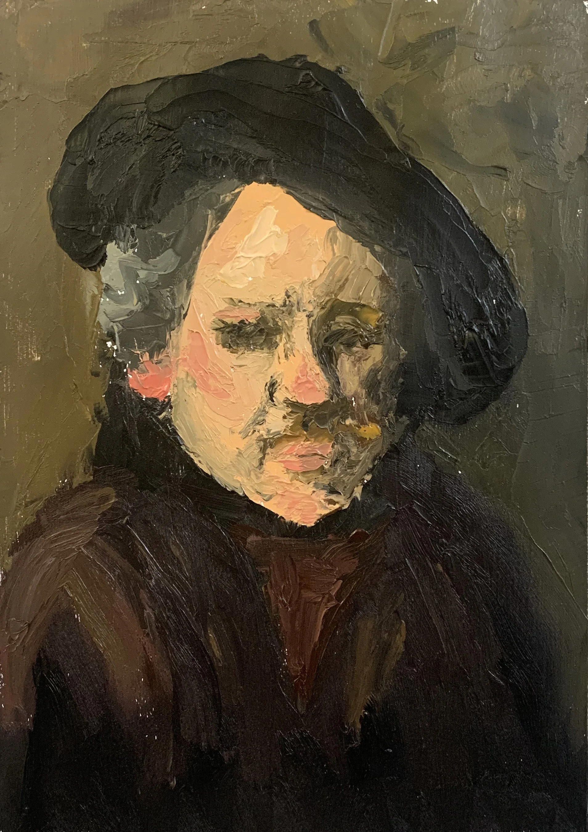 master study of Rembrandt's "Self-Portrait" (1660) -- oil paint