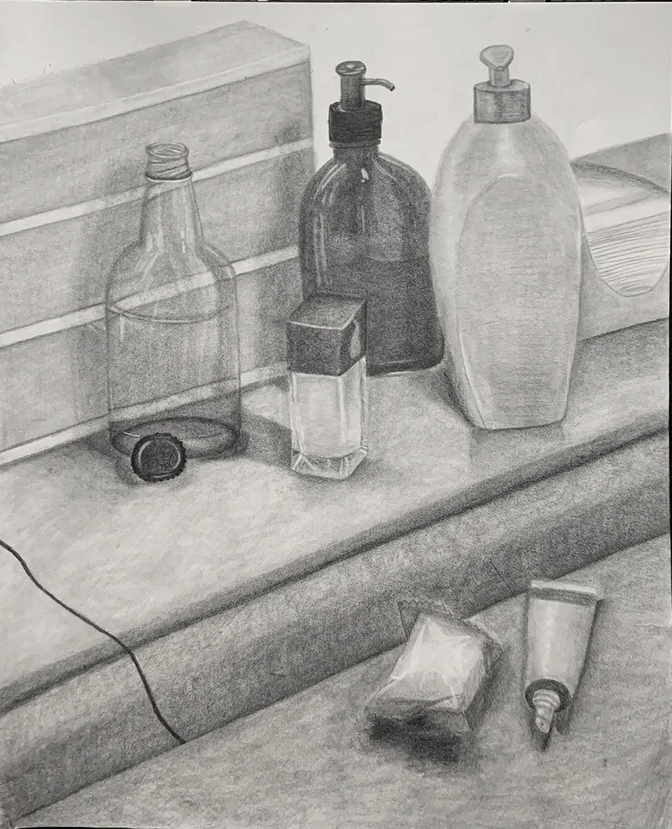 still life sfumato -- pencil & graphite