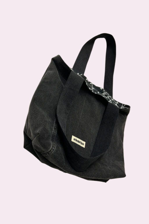 Le Tote en jeans - noir