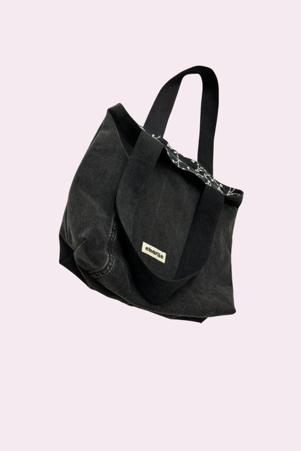 le tote en jeans - noir