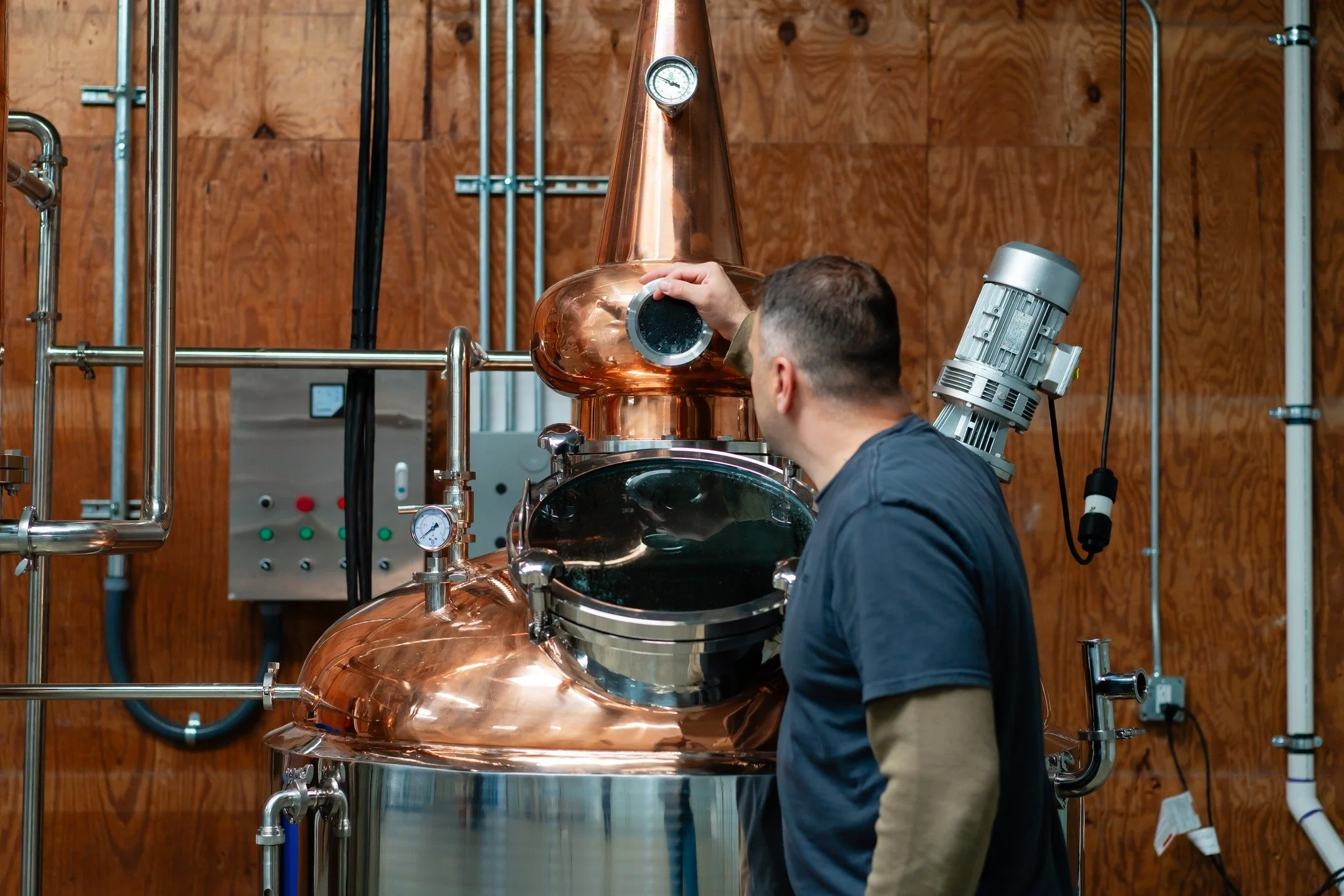 Brandy begins with ripe, fermented fruit&mdash;figs, plums, grapes, and beyond. 

Once the fruit wine is ready, it&rsquo;s distilled through the still. As the heat rises, alcohol and aromas lift away from the heavier elements, condense, and return as