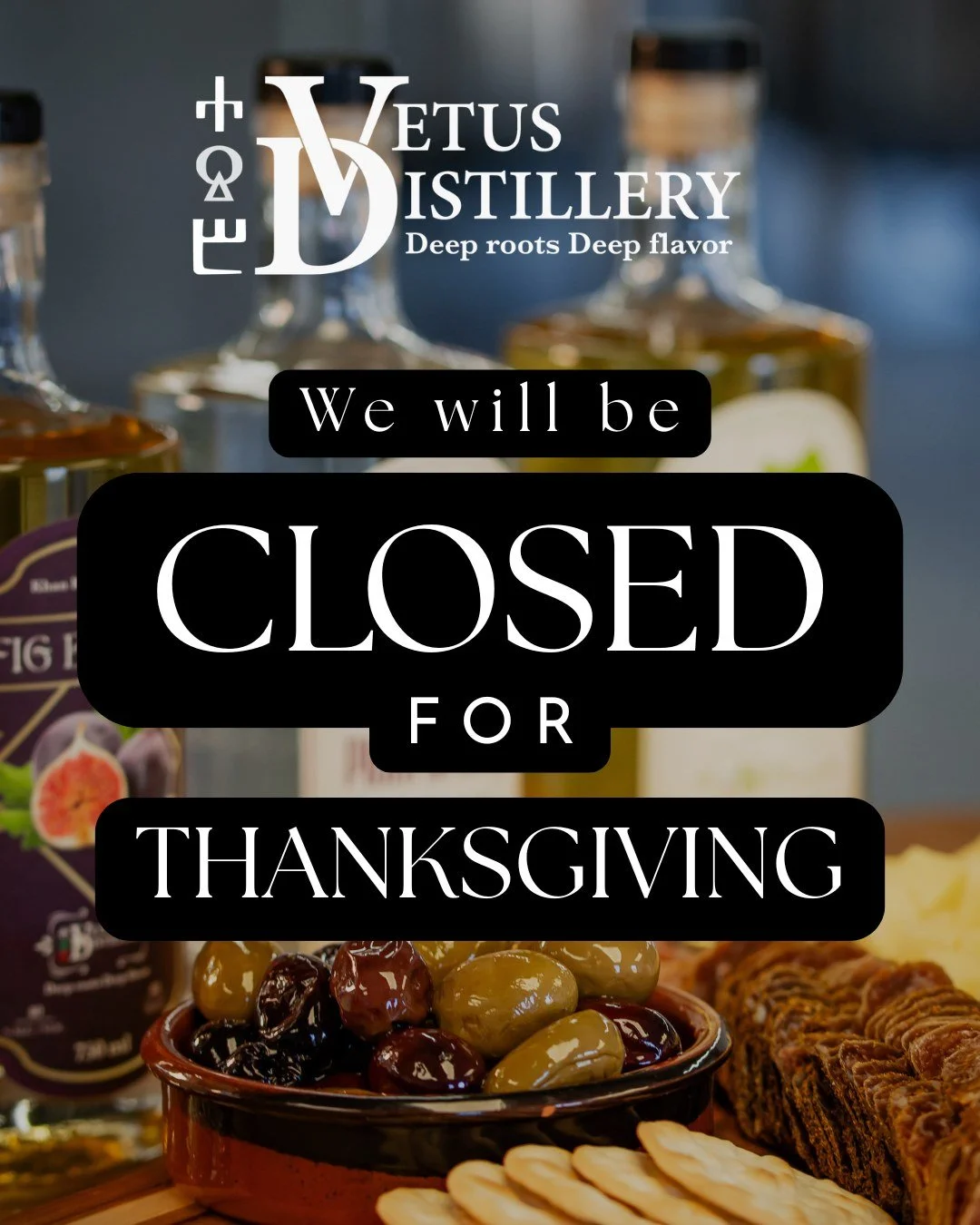 We will be closed for Thanksgiving but please join us Friday November 28th for a FREE tasting. Please head to our website to book a tasting flight of our premium craft spirits (link in bio).
