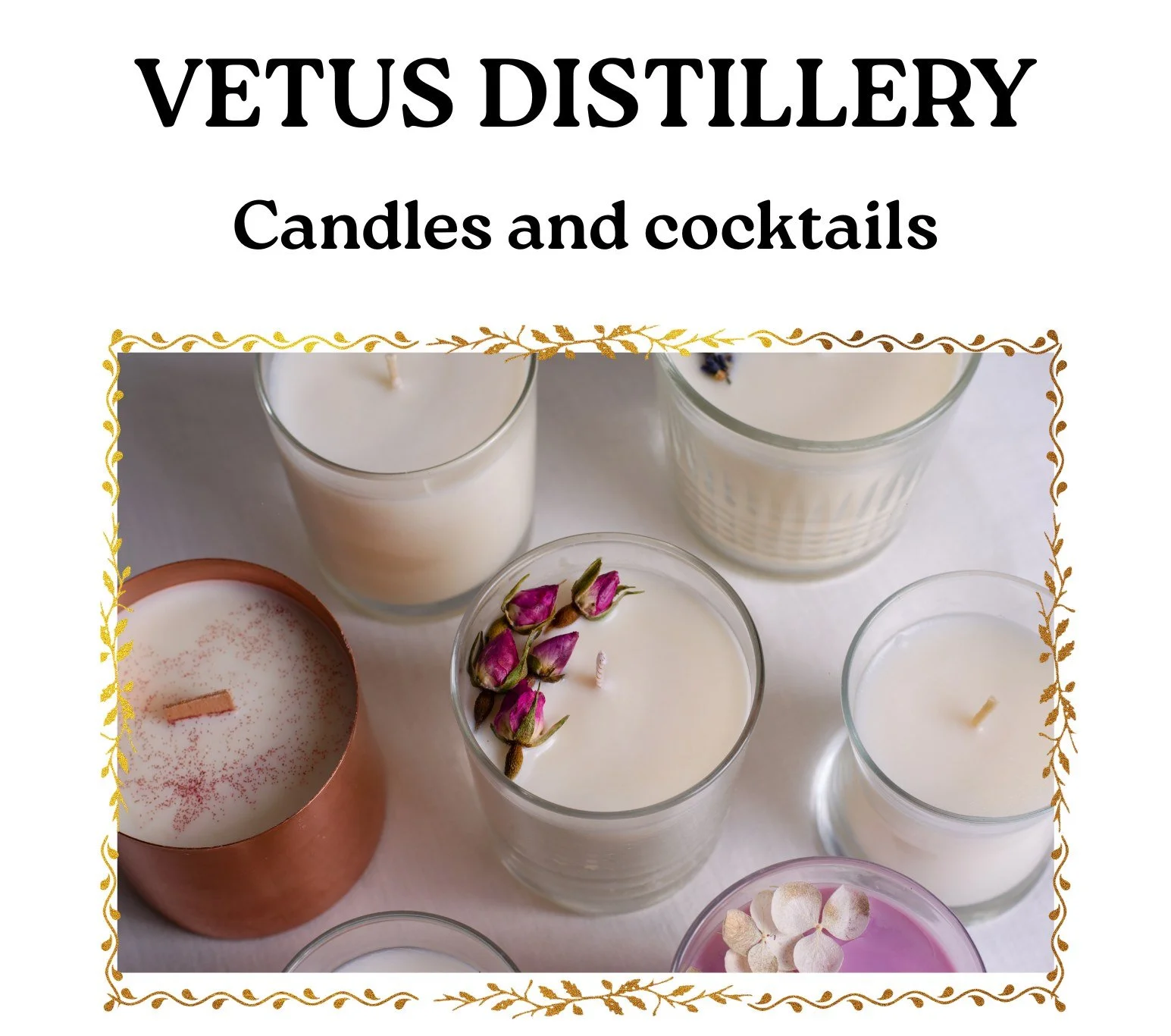 Create your own custom 11 oz candle right here at Vetus Distillery! 🕯️✨ January 25th at 5:30 PM!

Pick from a variety of rich, seasonal fragrances and pour your own signature scent while you sip something delicious from the bar.

Whether you&rsquo;r