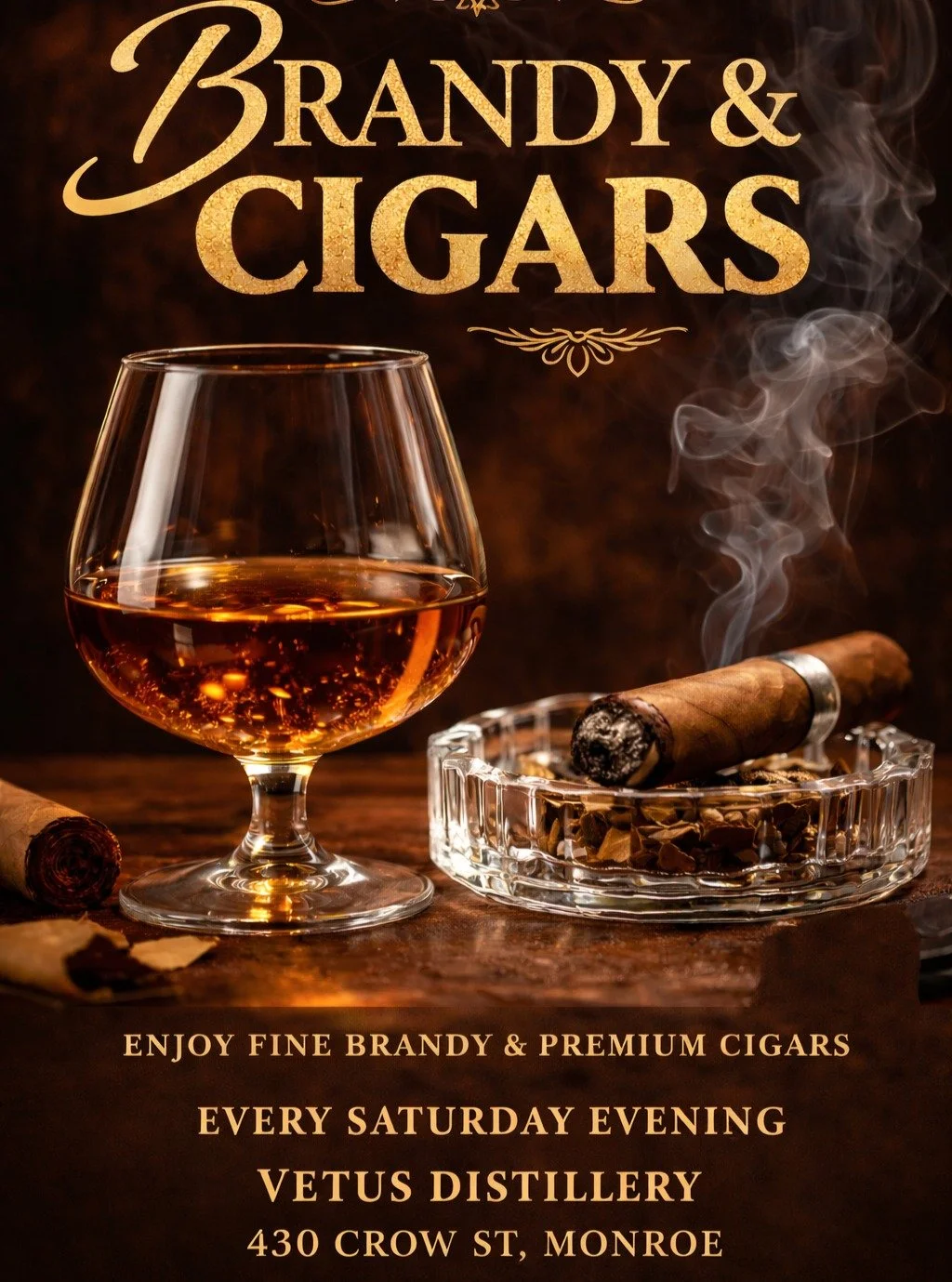 🔥Every Saturday, we light the firepits and slow things down. Cigars are available for purchase, and our Brandy is served your way - as a flight, a single pour, or a handcrafted cocktail. Pull up a chair, warm up by the fire, and stay awhile. 🔥🥃

#