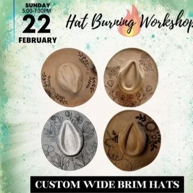 A few days left and a few spots left!
Join us this Sunday for a fun and creative experience! Grab a cocktail and burn a hat as unique as you are 🍹🔥

Link on bio to book.