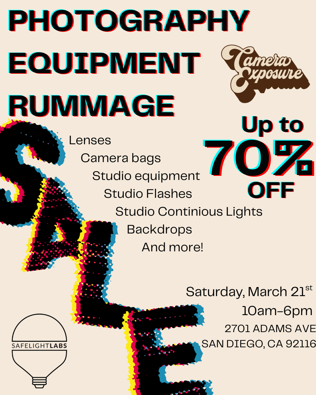 Photography Equipment Rummage Sale